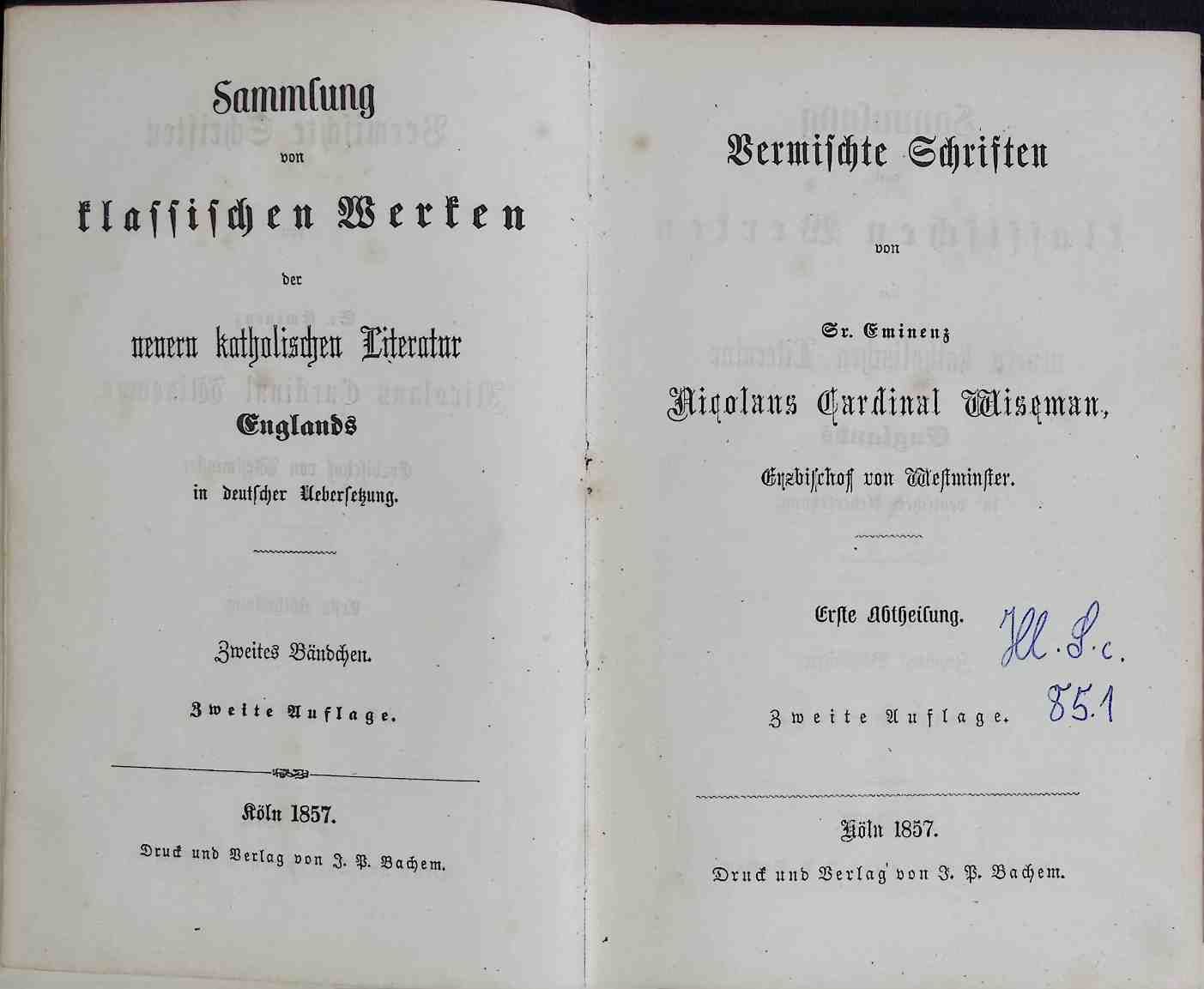 Vermischte Schriften - ERSTE bis DRITTE ABTHEILIUNG (KOMPLETT in einem Buch)