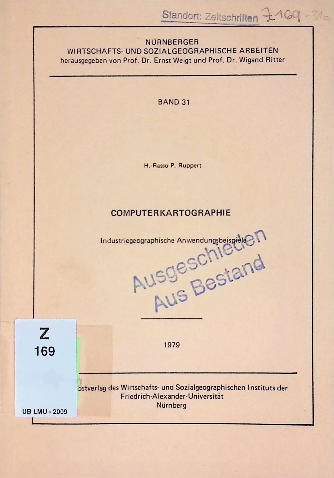 Computerkartographie: Industriegeographische Anwendungsbeispiele