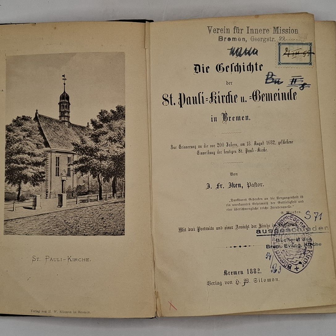 Die Geschichte der St. Pauli-Kirche und Gemeinde in Bremen. Zur Erinnerung an die vor 200 Jahren, am 18. August 1682, geschehenen Einweihung der heutigen St. Pauli-Kirche