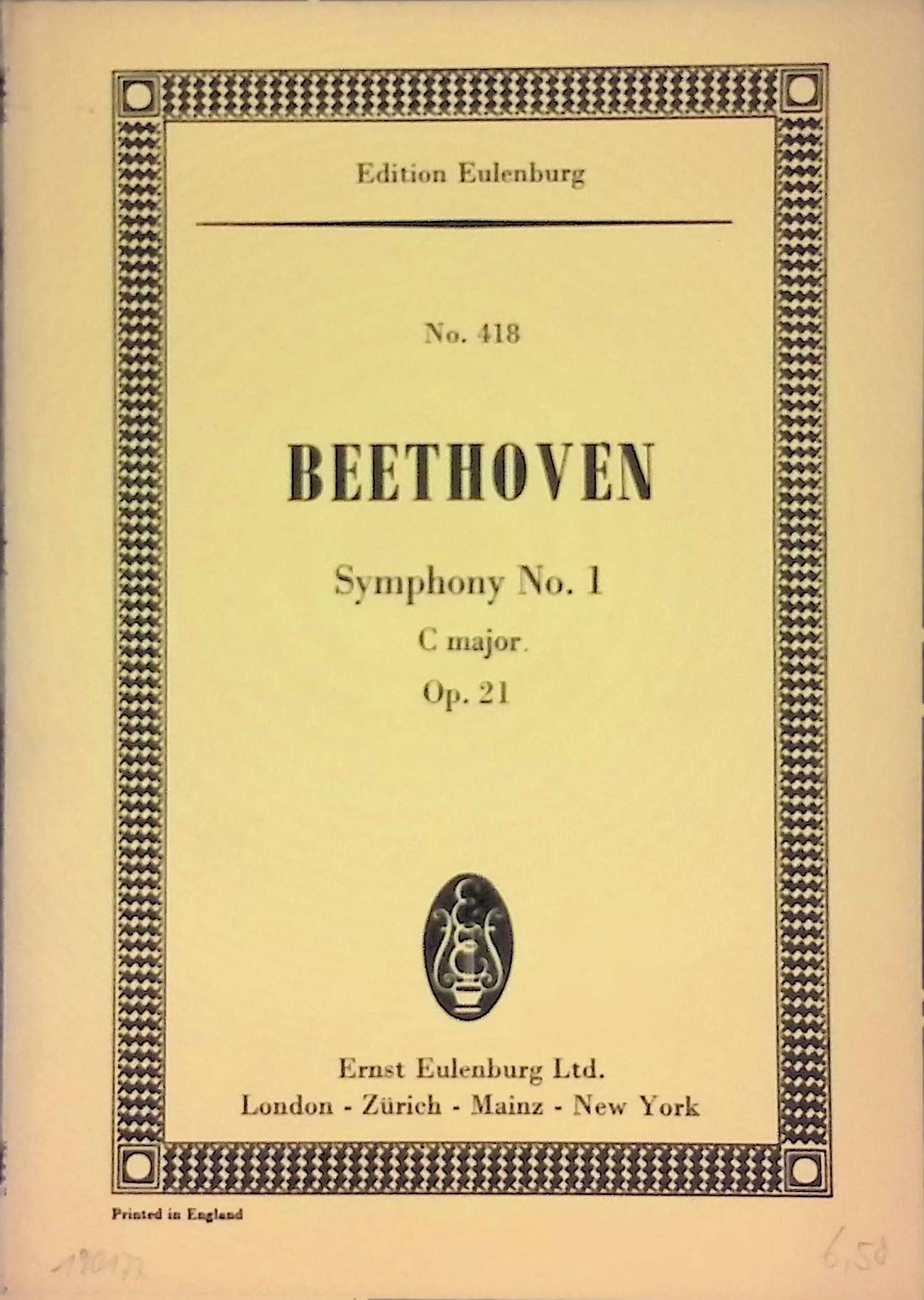 Symphony No. 1. C major. Op. 21