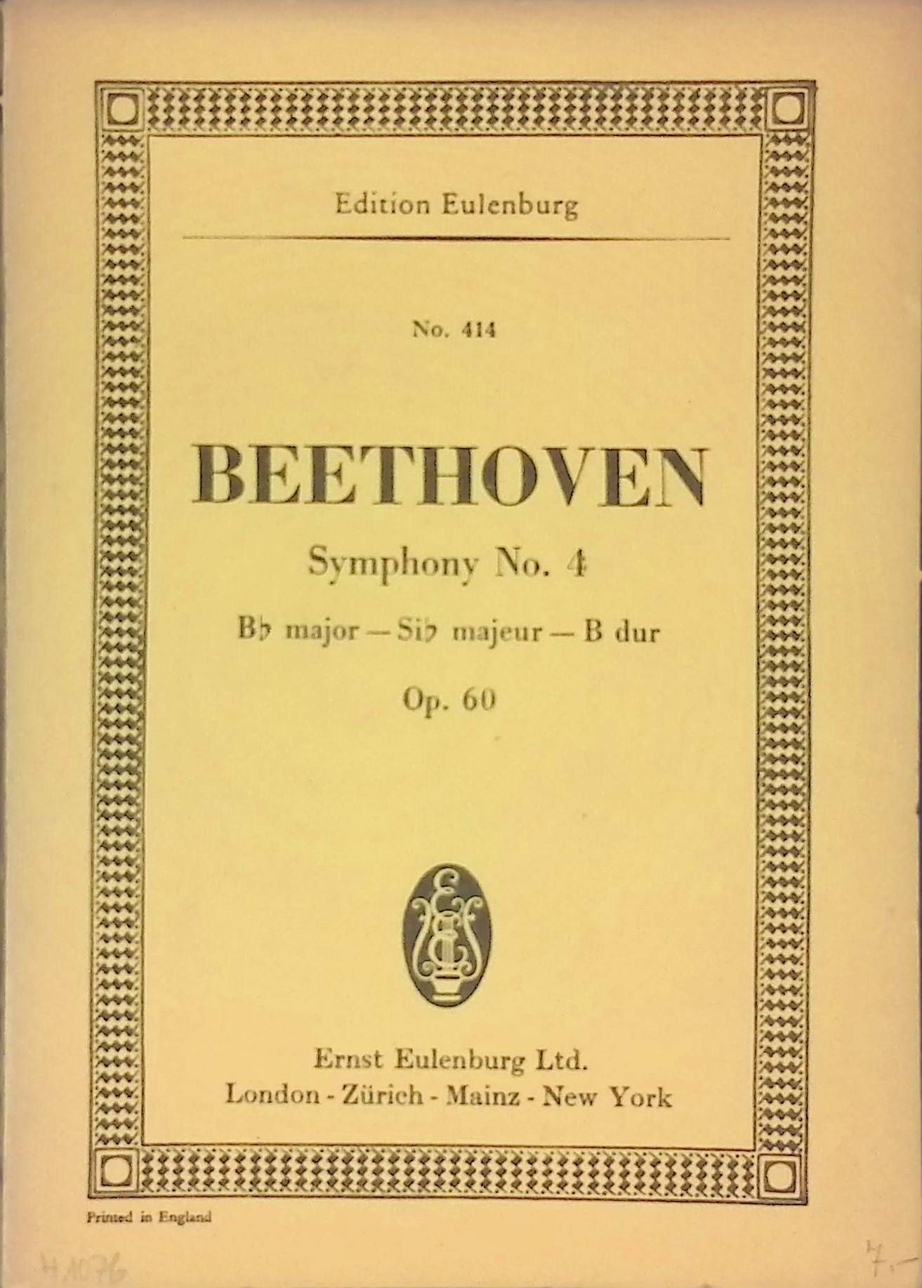 Symphony No. 4. B flat major. Op. 60