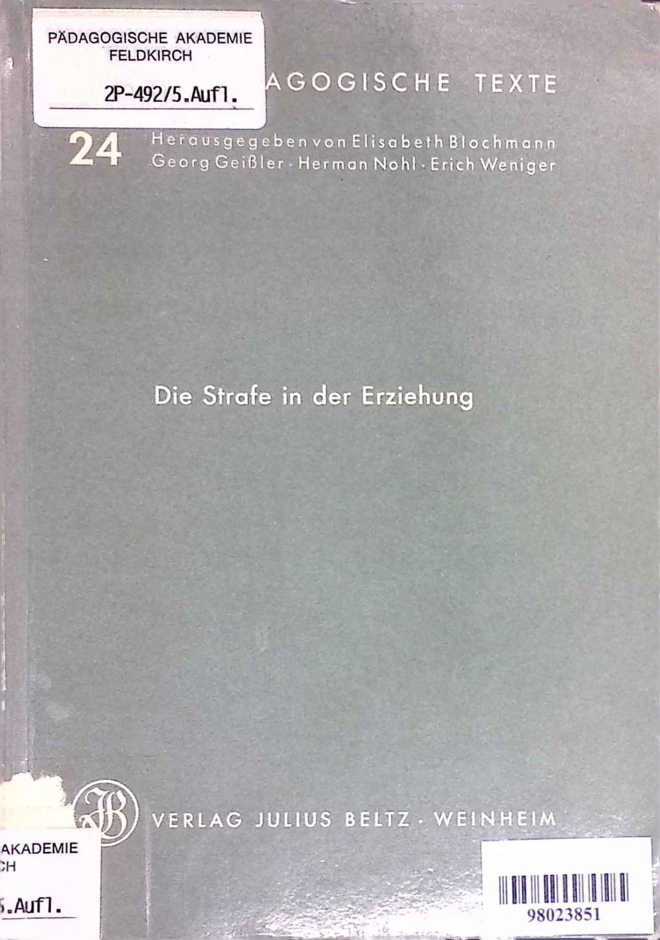 Die Strafe in der Erziehung