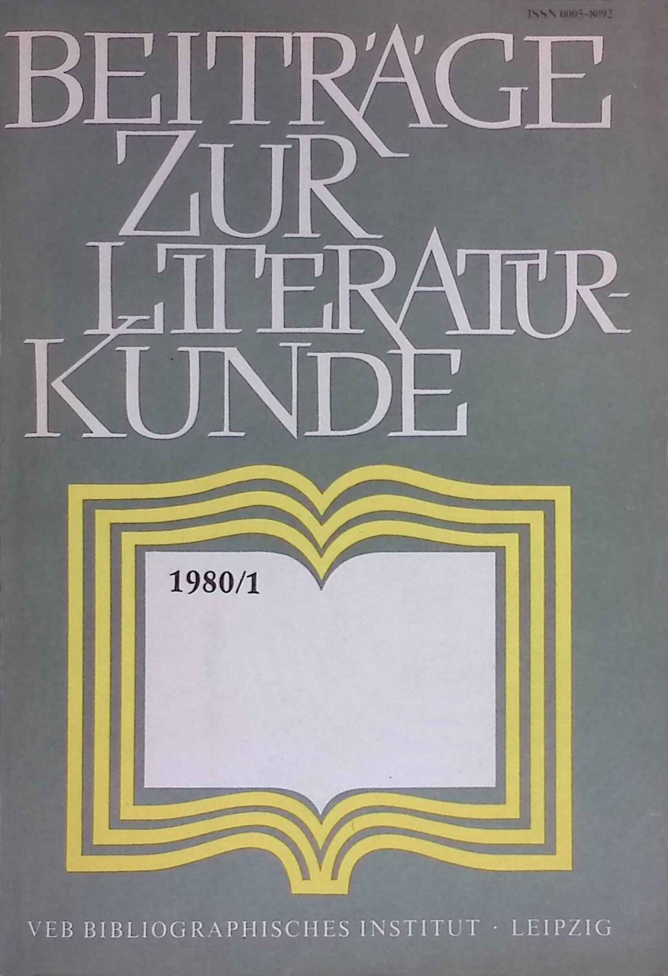 Beiträge zur Literaturkunde, Bibliographie ausgewählter Zeitungs- und Zeitschriftenbeiträge 1980, 1.Halbjahr