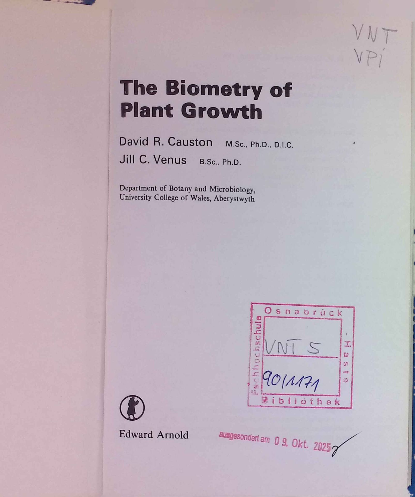 The Biometry of Plant Growth
