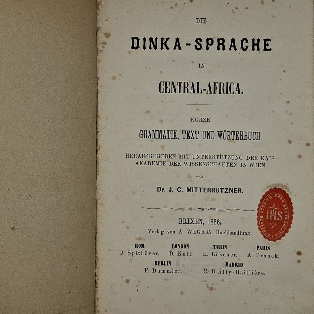 Die Dinka-Sprache in Central-Africa. Kurze Grammatik, Text und Wörterbuch