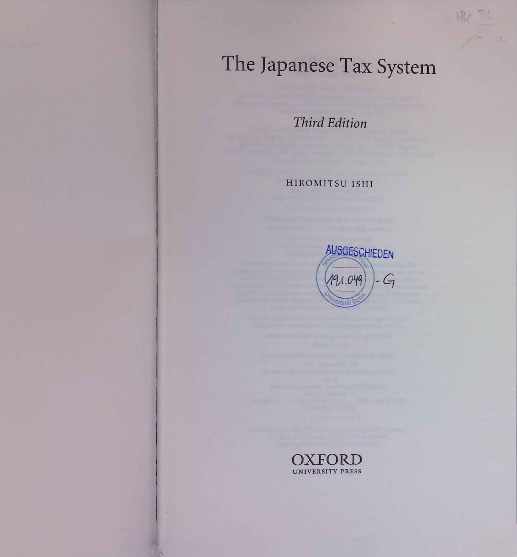 The Japanese Tax System