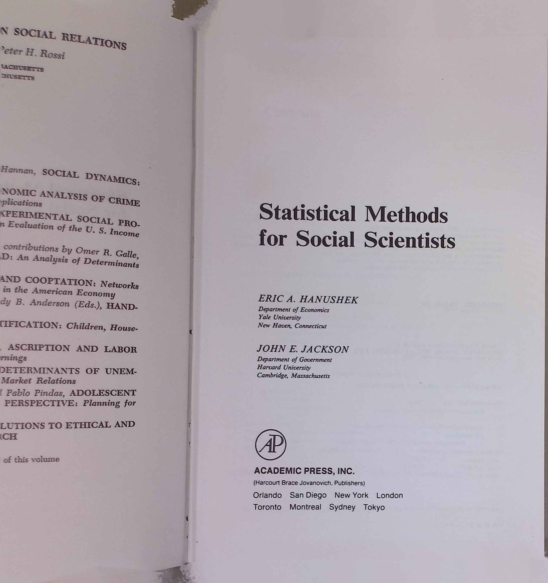 Statistical Methods for Social Scientists
