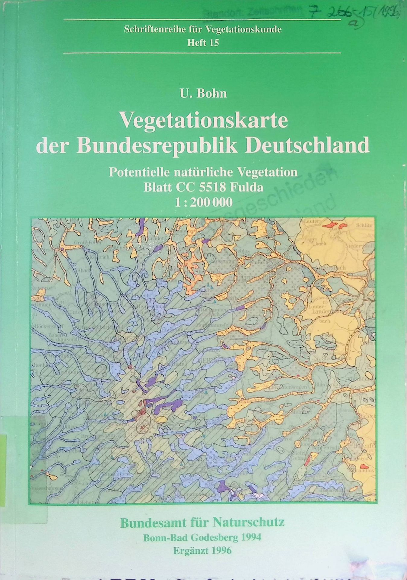 Vegetationskarte der Bundesrepublik Deutschland 1: 200000 : potentielle natürl. Vegetation - Blatt CC 5518 Fulda