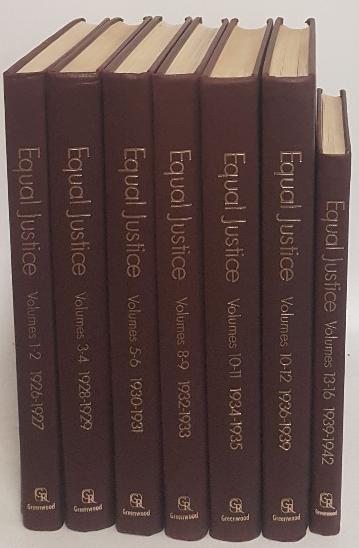 Equal Justice (16 vols./ KONVOLUT aus 16 Bänden) - Vol.1-6 (1926-1931) - 8-11(1932-1935) - 10-12 (1936-1939) - 13-16 (1939-1942) - gebunden in 7 Büchern