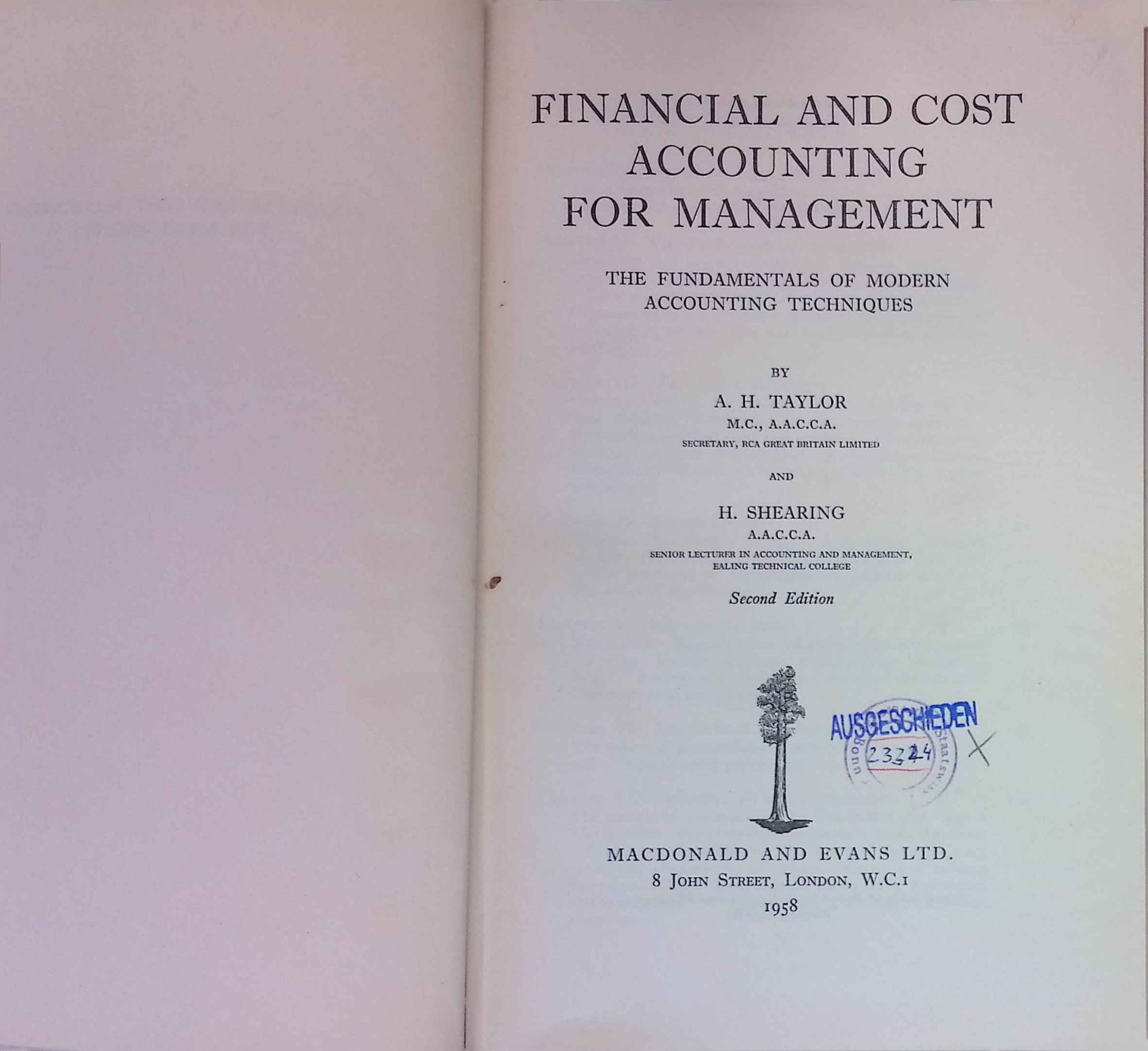 Financial and Cost Accounting for Management. The Fundamentals of Modern Accounting Techniques
