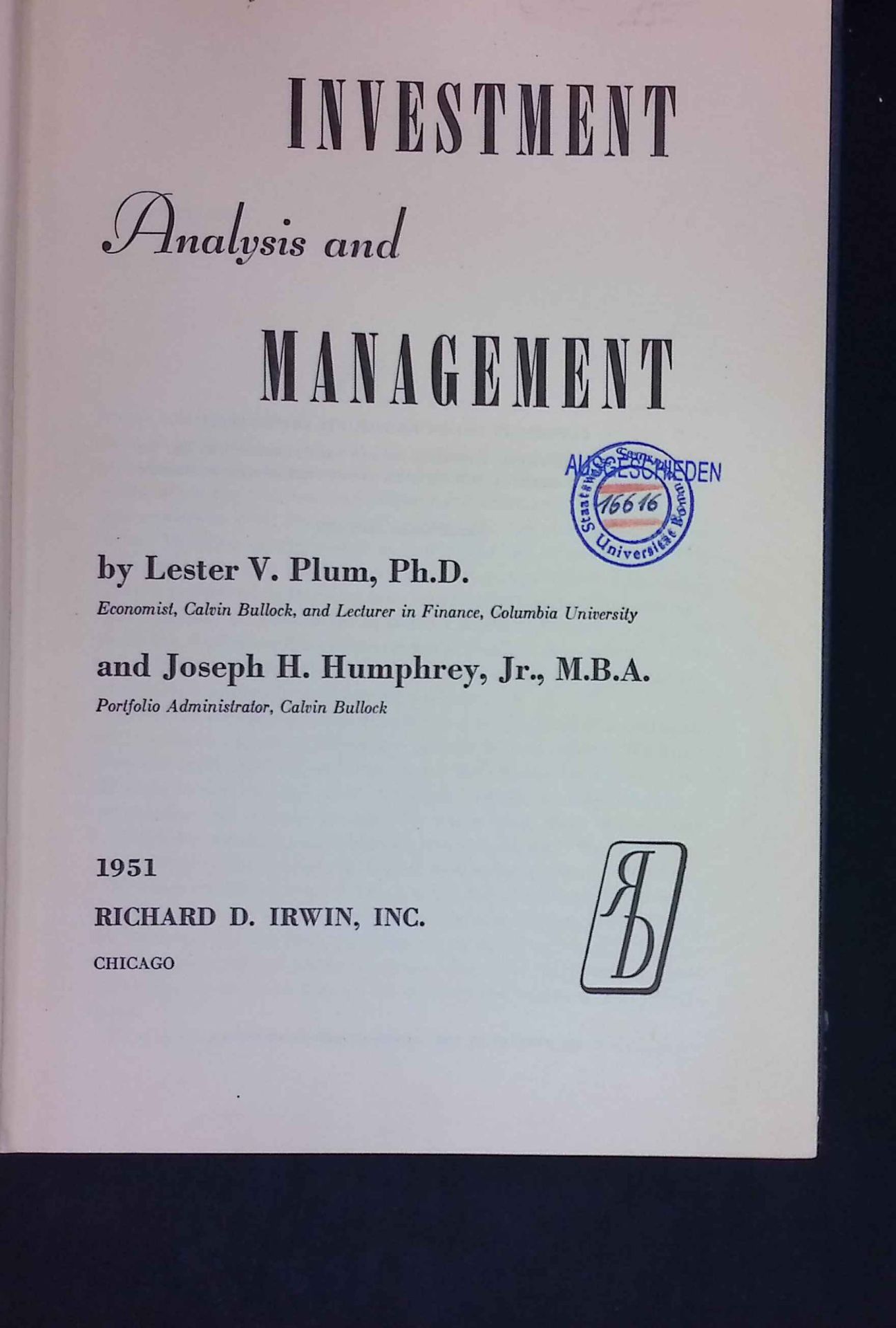 Investment Analysis And Management