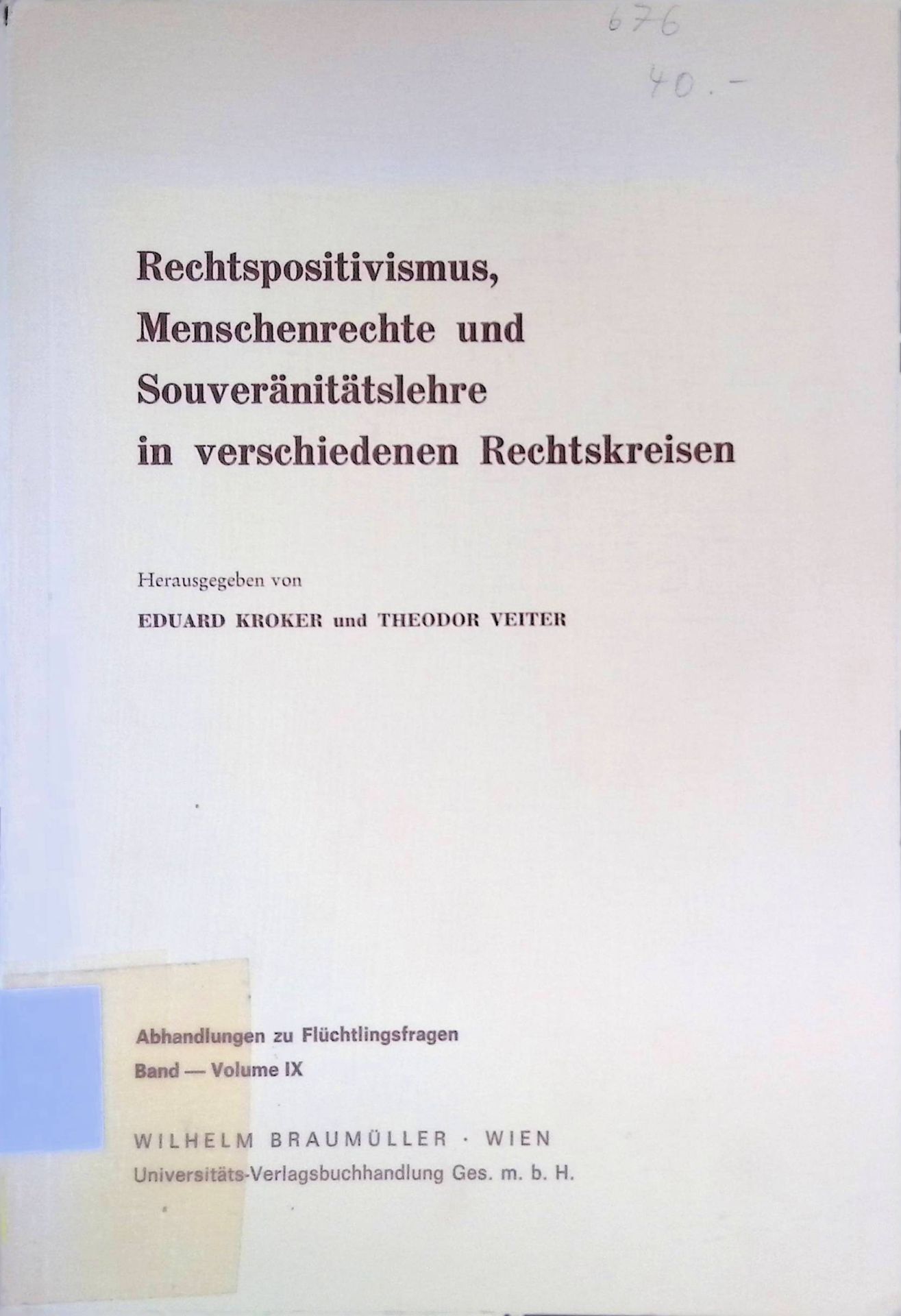 Rechtspositivismus, Menschenrechte und Souveränitätslehre in verschiedenen Rechtskreisen