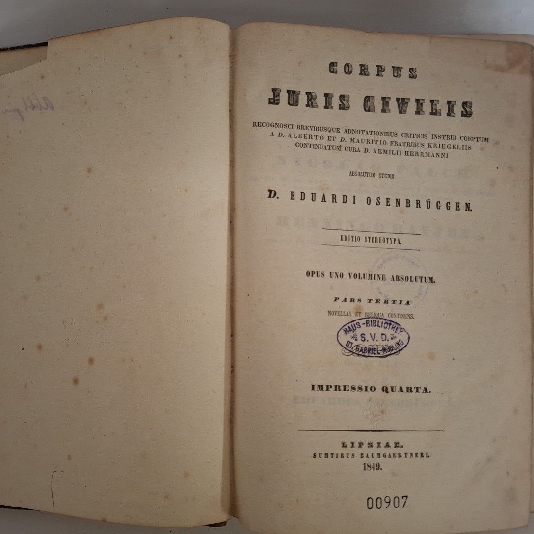 Corpus Juris Civilis: PARS TERTIA (III)