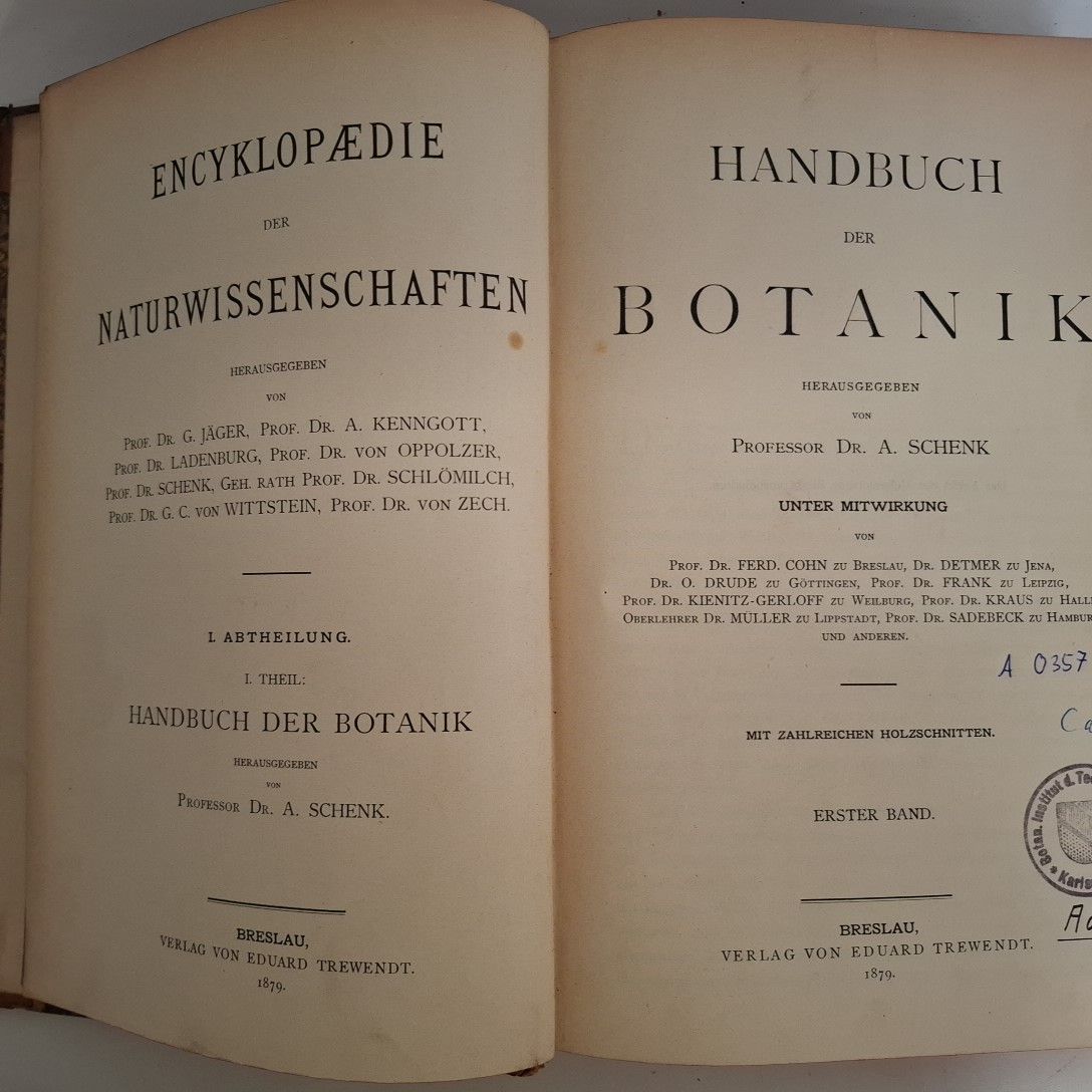 Handbuch der Botanik: ERSTER BAND: