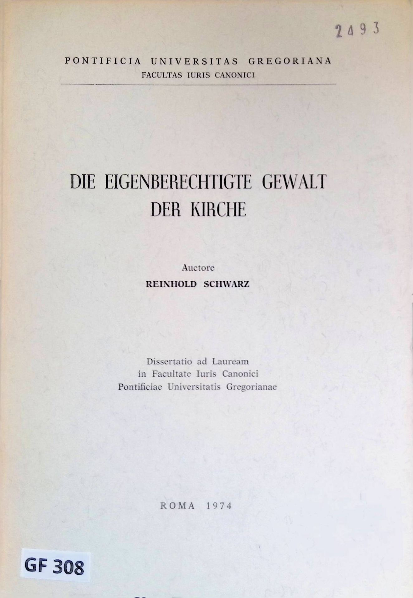 Die eigenberechtigte Gewalt der Kirche