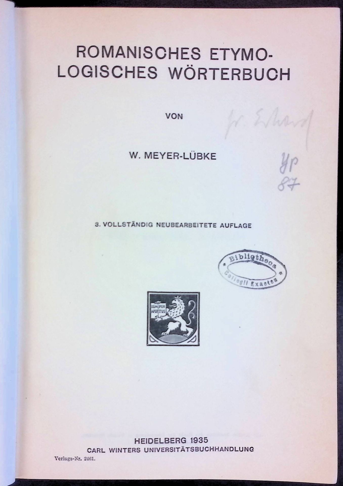 Romanisches etymologisches Wörterbuch