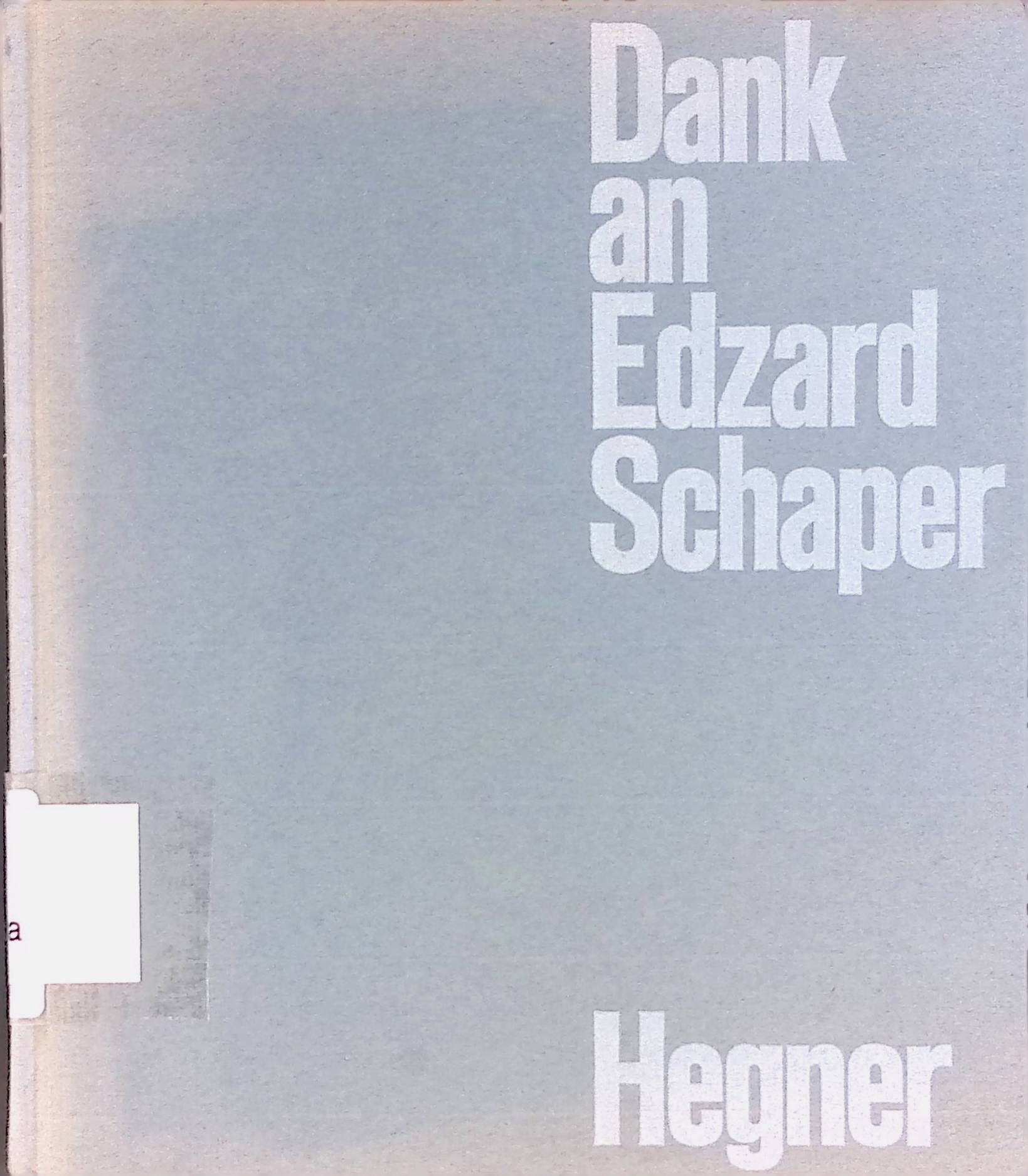 Dank an Edzard Schaper