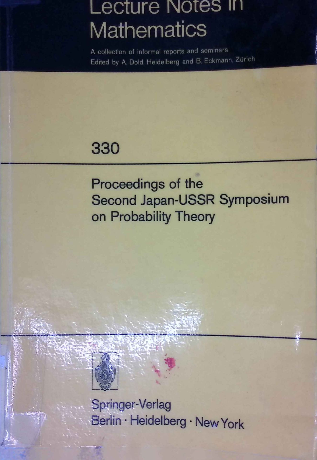 Proceedings of the Second Japan-USSR Symposium on Probability Theory