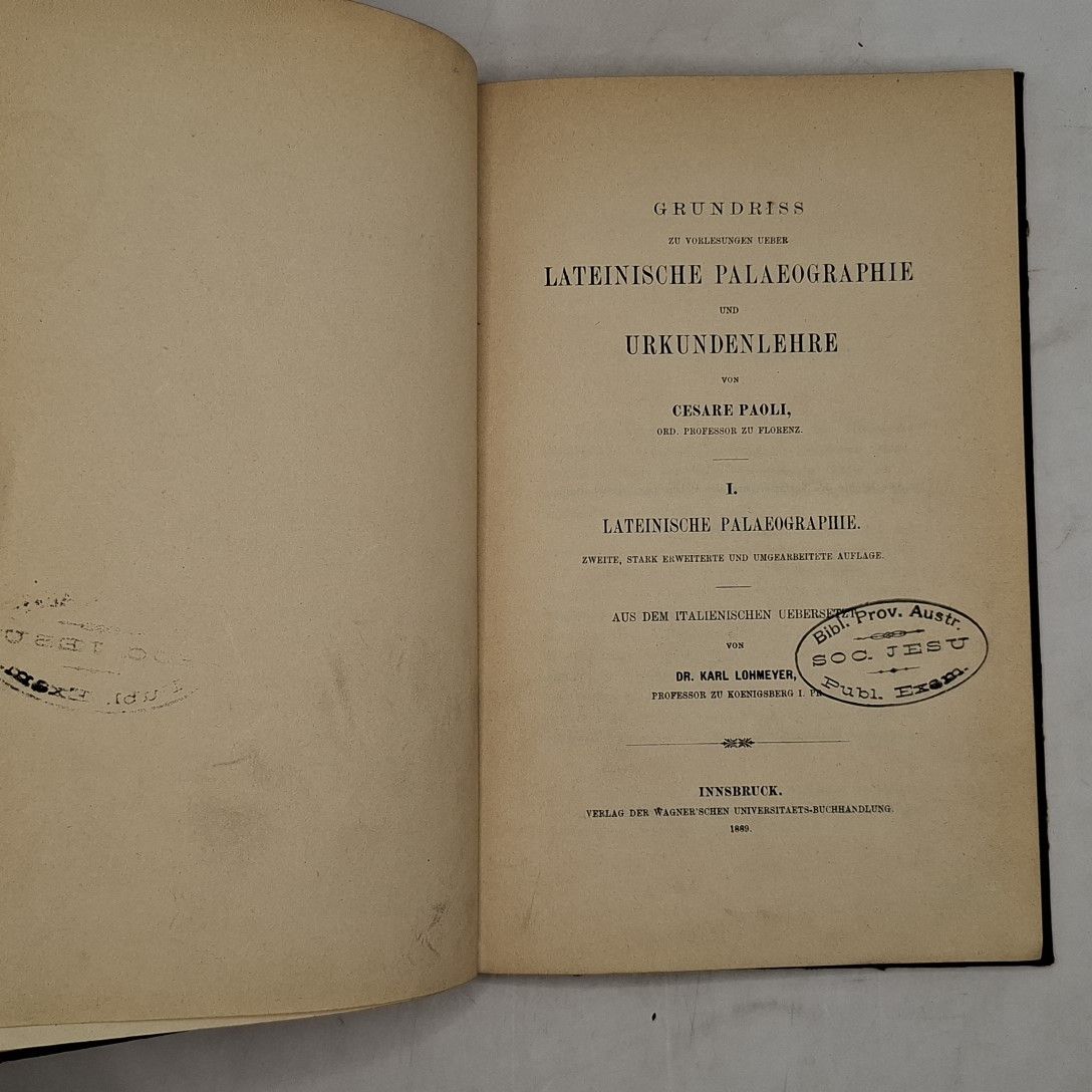 Grundriss zu Vorlesungen über lateinische Palaeographie und Urkundenlehre - I: Lateinische Palaeographie