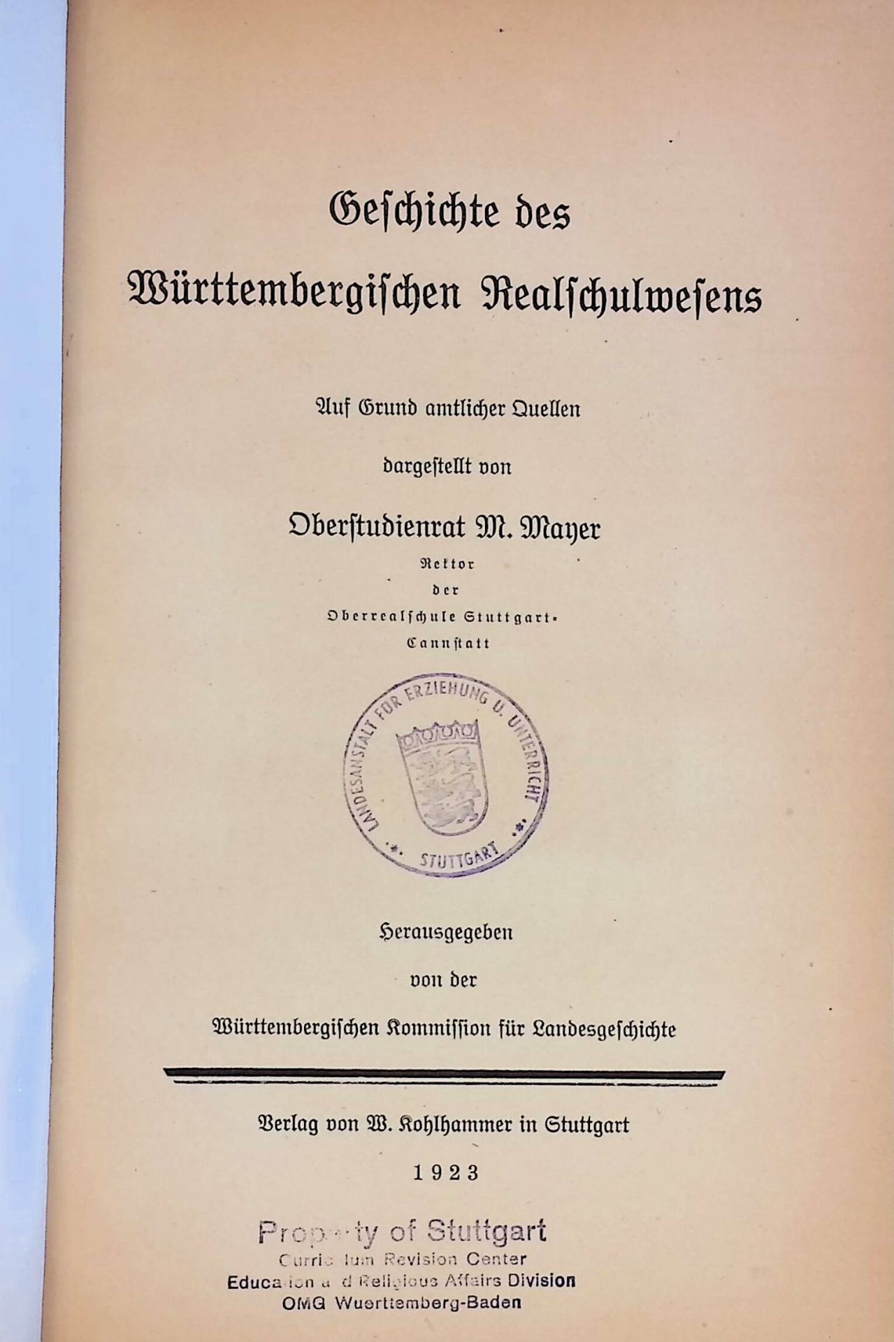 Geschichte des Württembergischen Realschulwesens