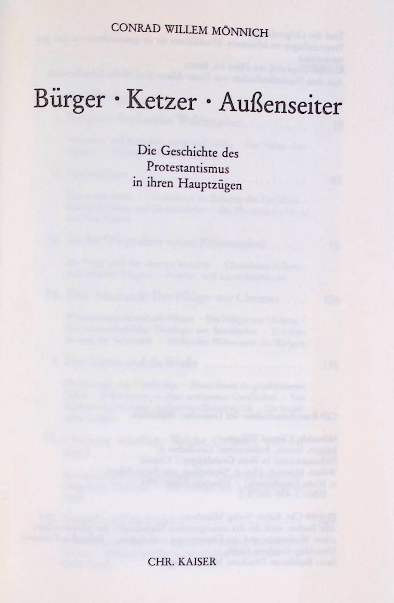 Bürger, Ketzer, Außenseiter. Die Geschichte des Protestantismus in ihren Hauptzügen
