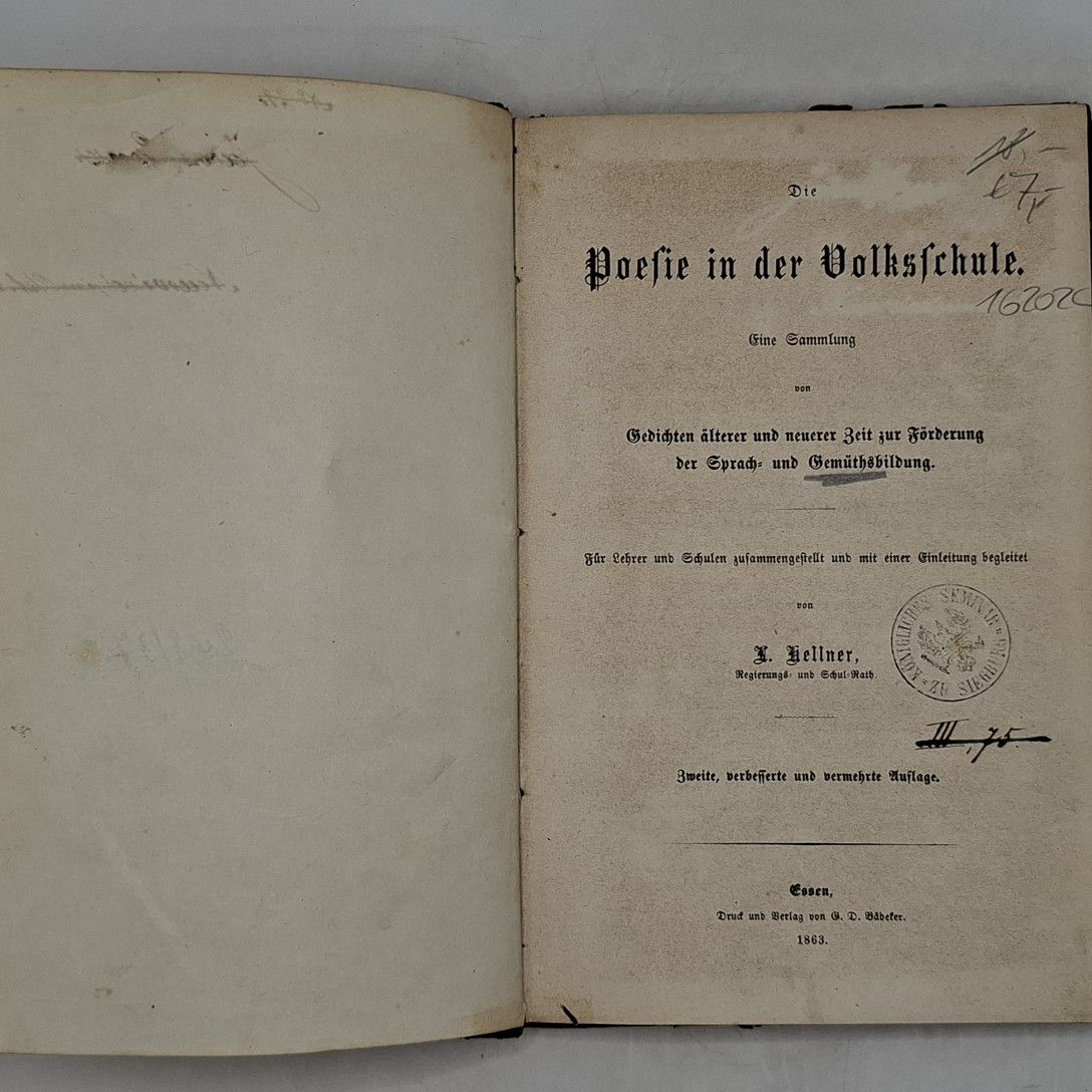 Die Poesie in der Volksschule: Eine Sammlung von Gedichten älterer und neuerer Zeit zur Förderung der Sprach und Gemüthsbildung
