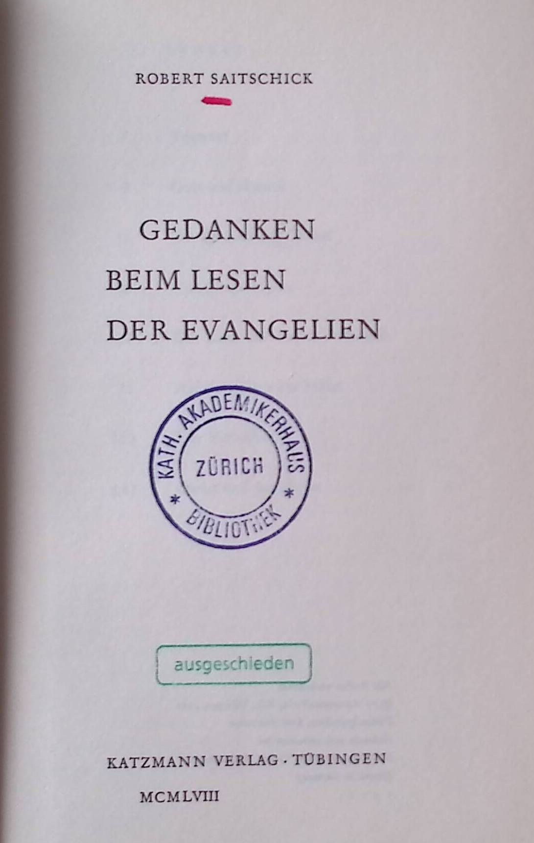 Gedanken beim Lesen der Evangelien