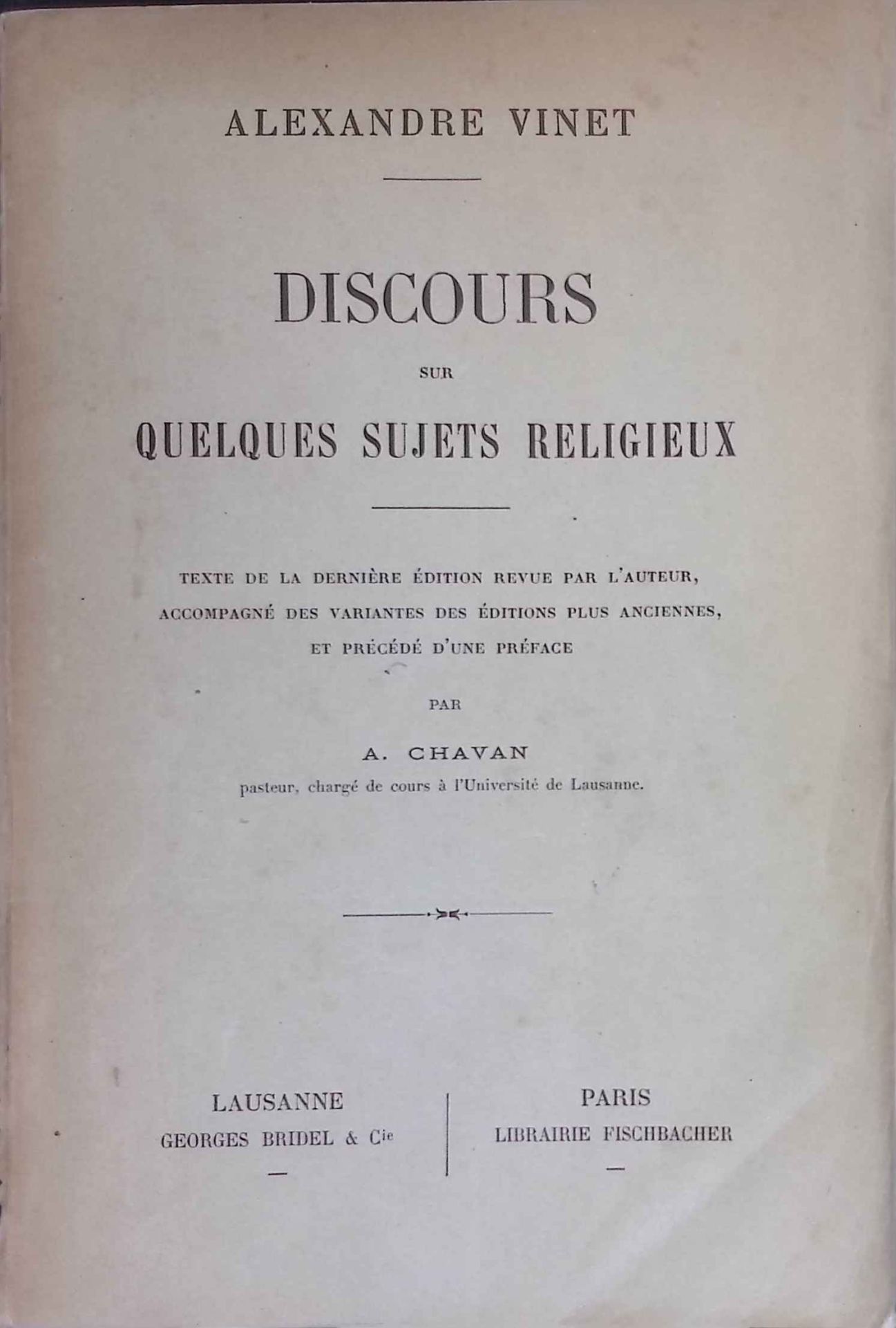 Discours sur Quelques Sujets Religieux