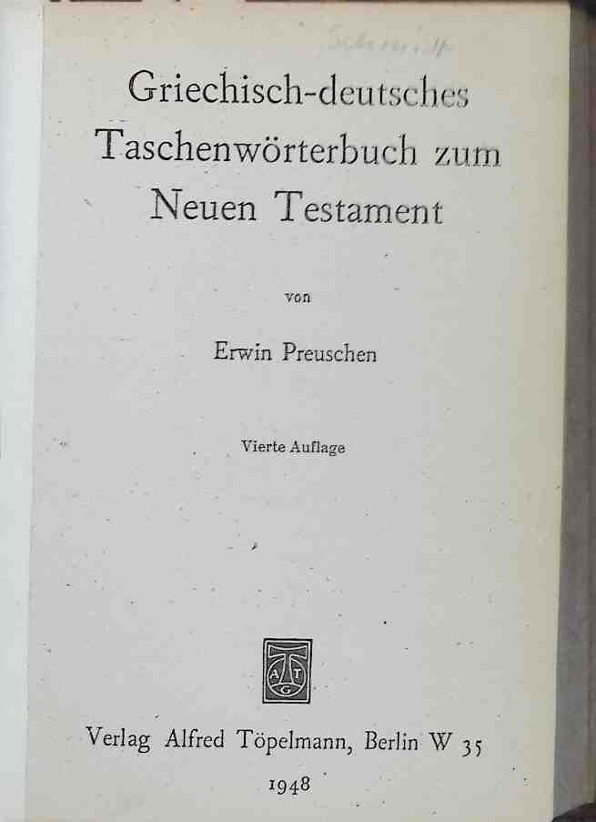 Griechisch-deutsches Taschenwörterbuch zum Neuen Testament