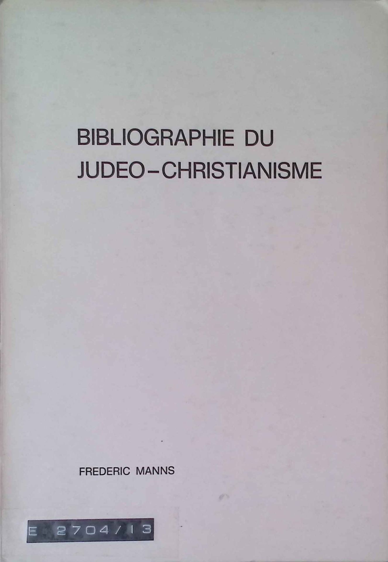Bibliographie du Judéo-Christianisme