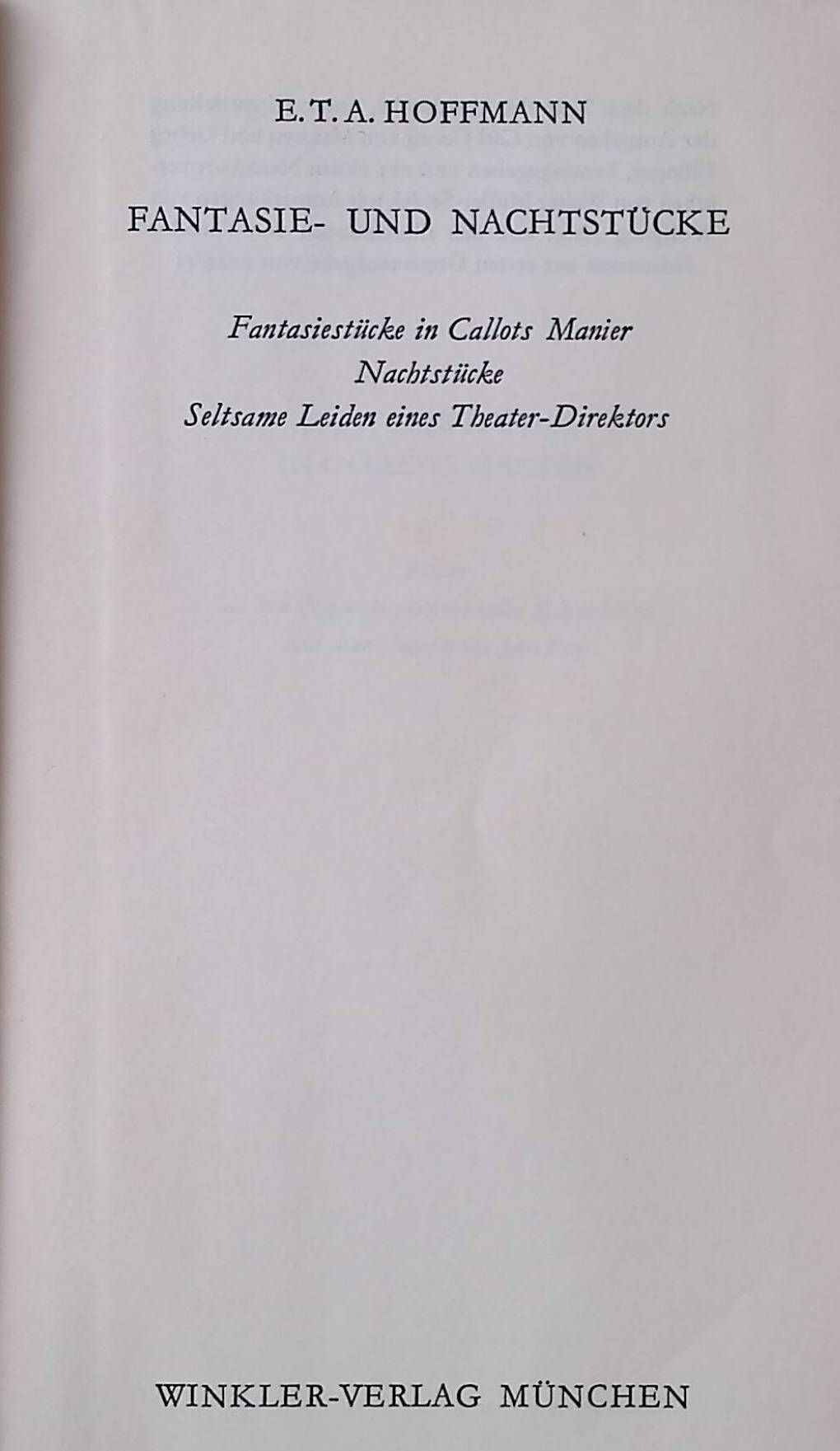 Fantasie- und Nachtstücke