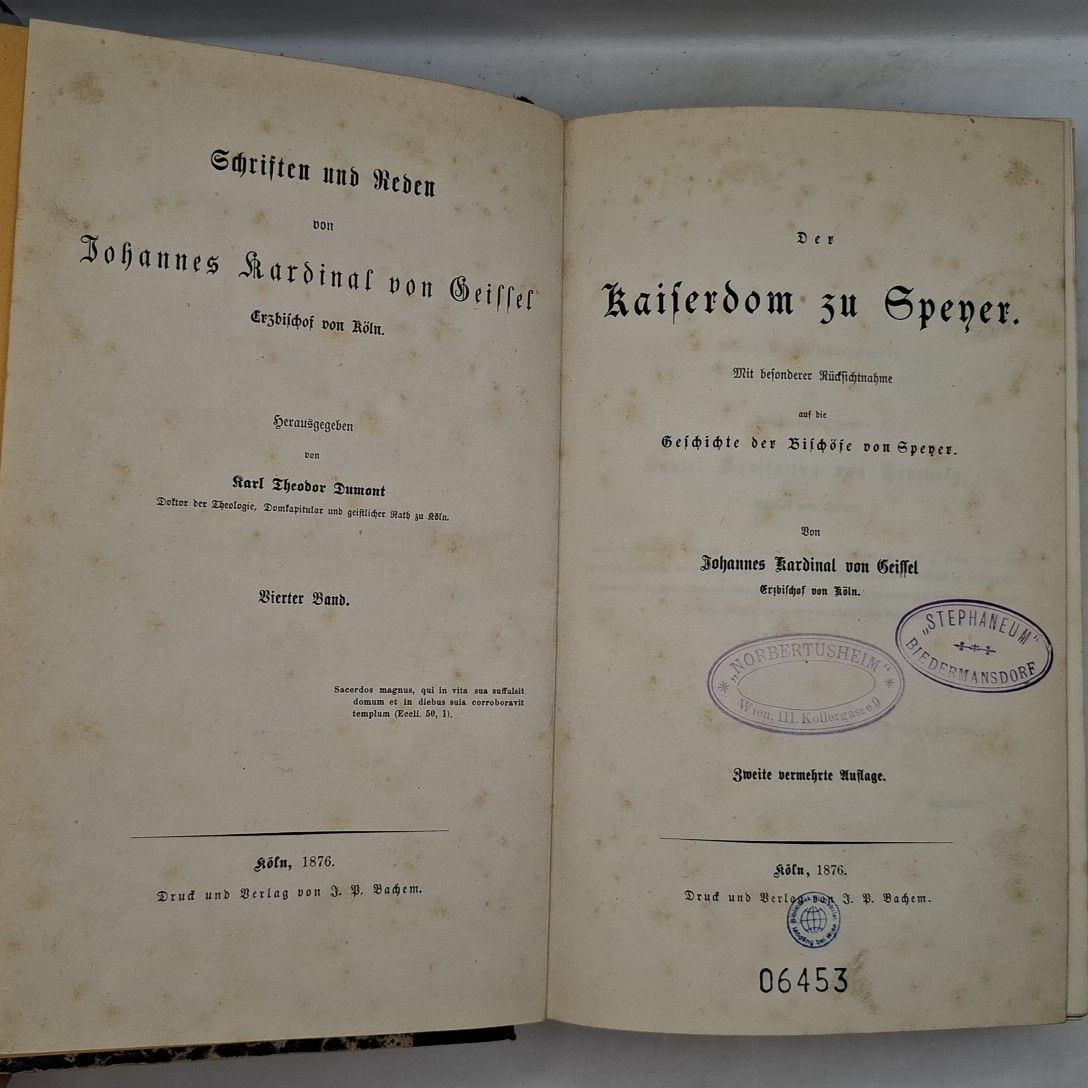 Schriften und Reden. - VIERTER BAND: Der Kaiserdom zu Speyer