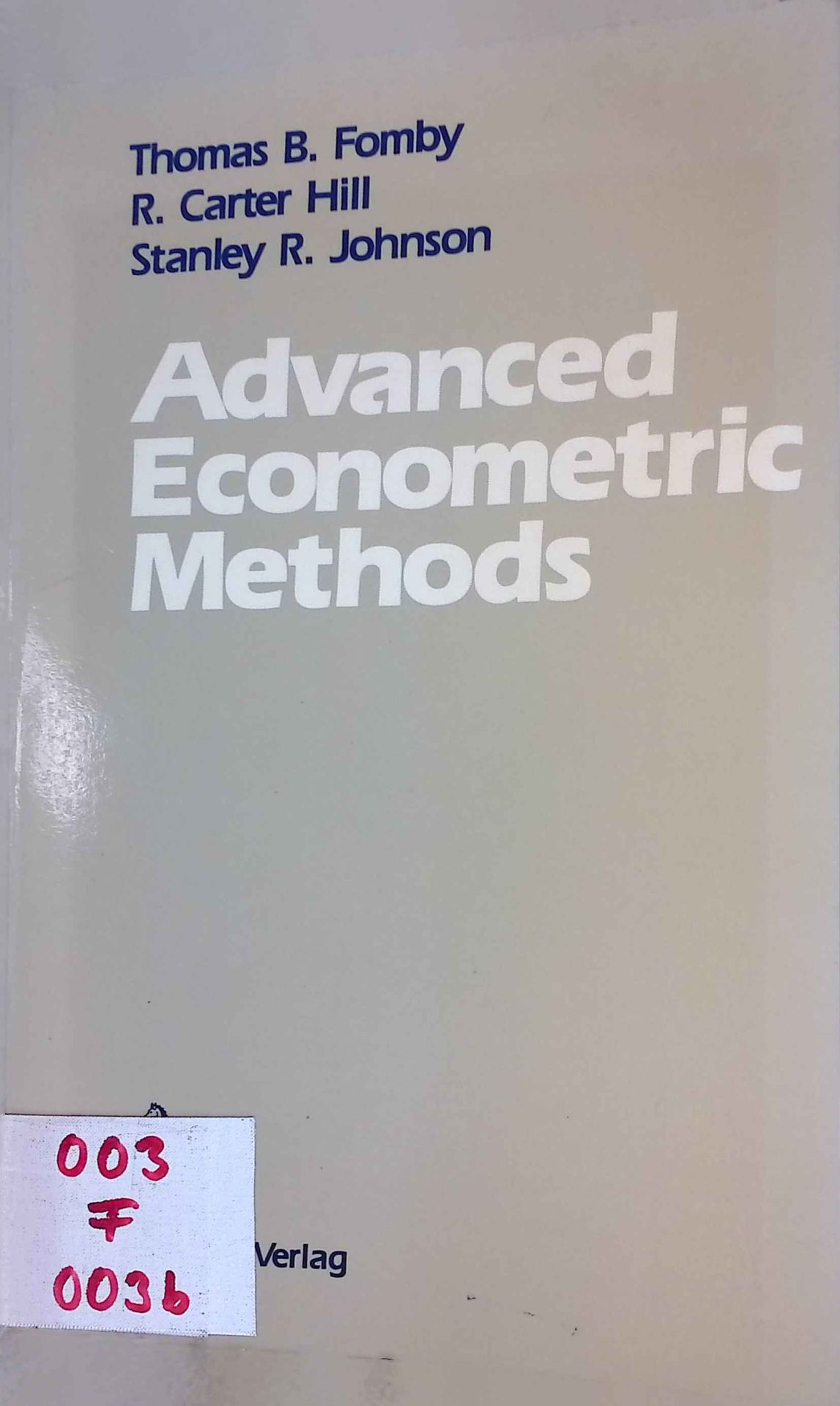 Advanced Econometric Methods