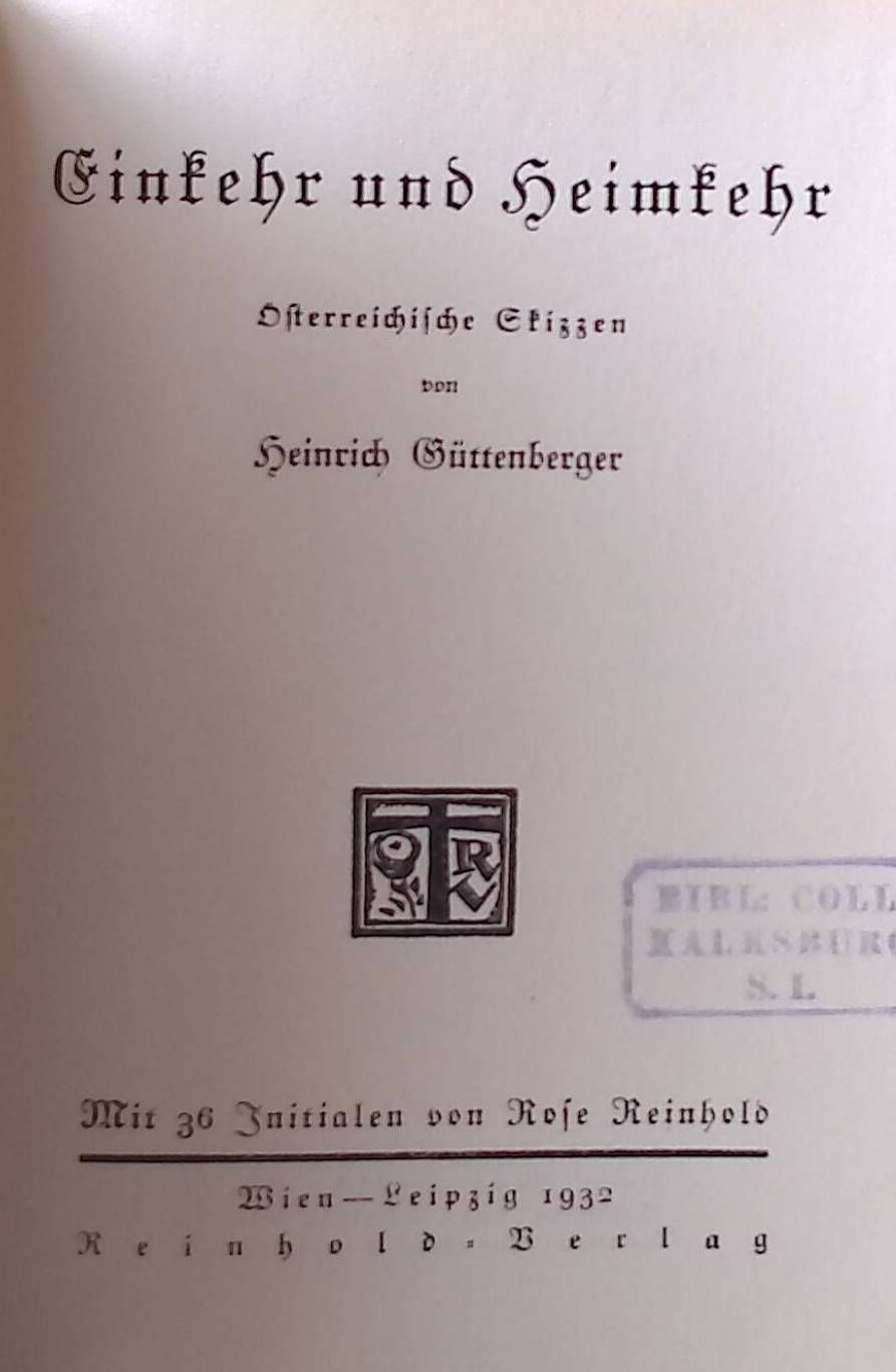Einkehr und Heimkehr. Österr. Skizzen