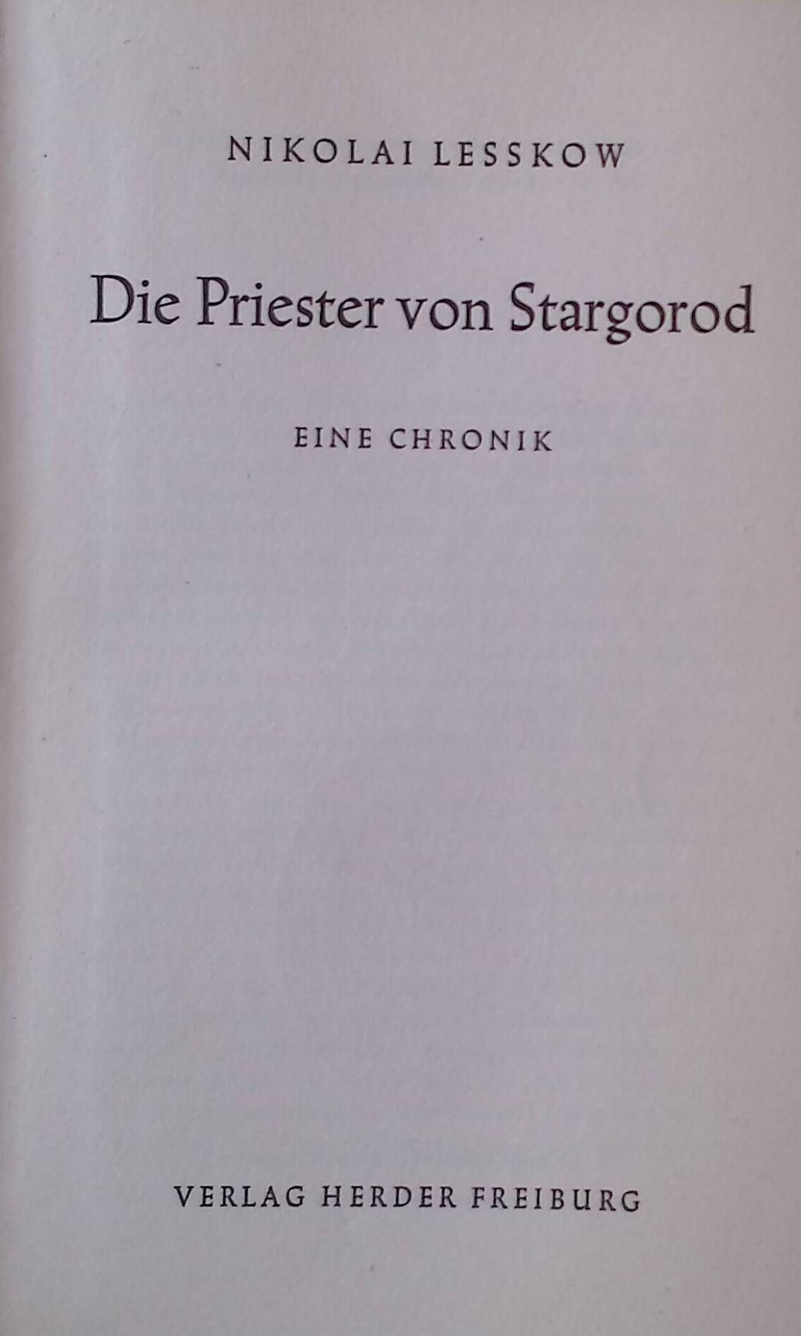 Die Priester von Stargorod. Eine Chronik