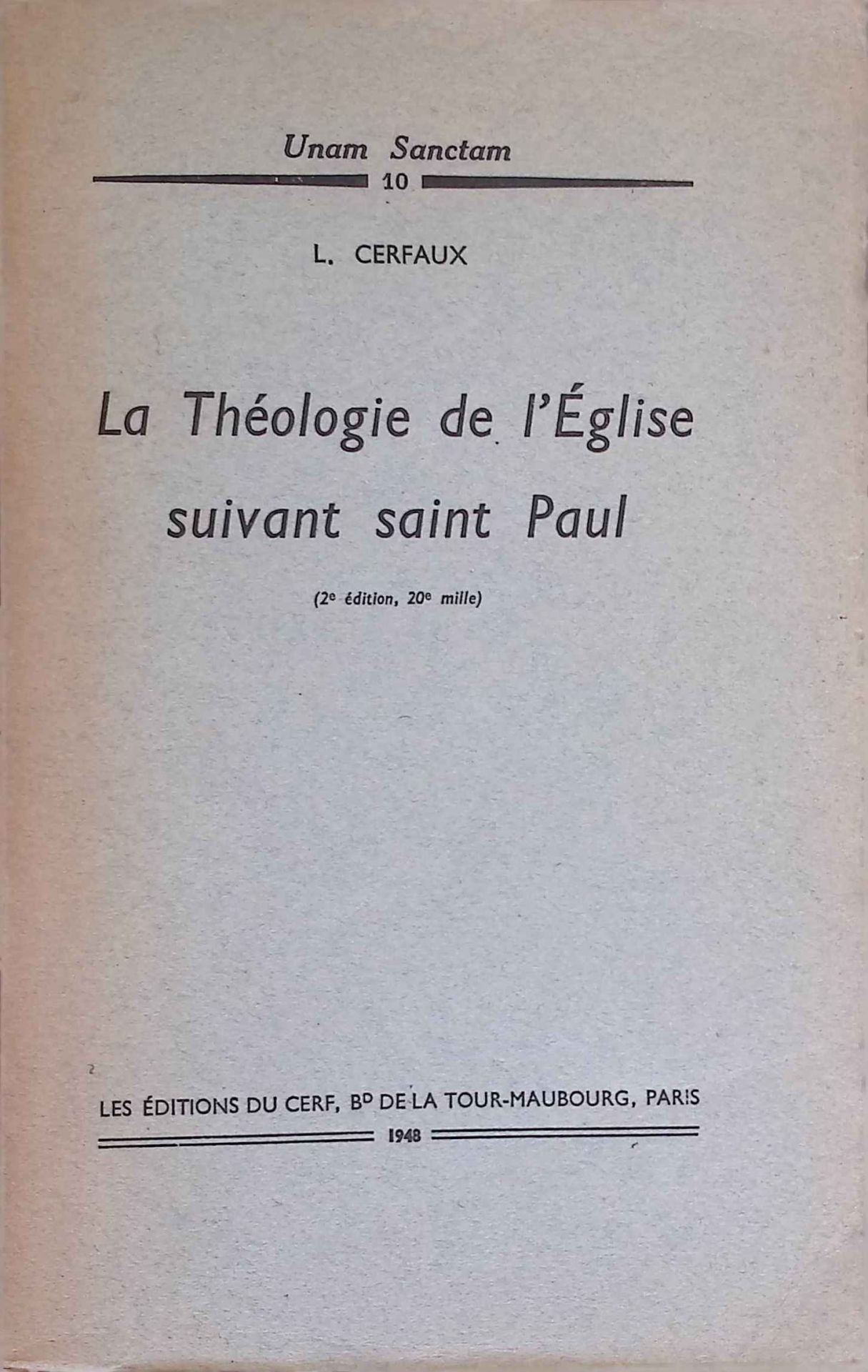 La Theologie de L'Eglise suivant saint Paul