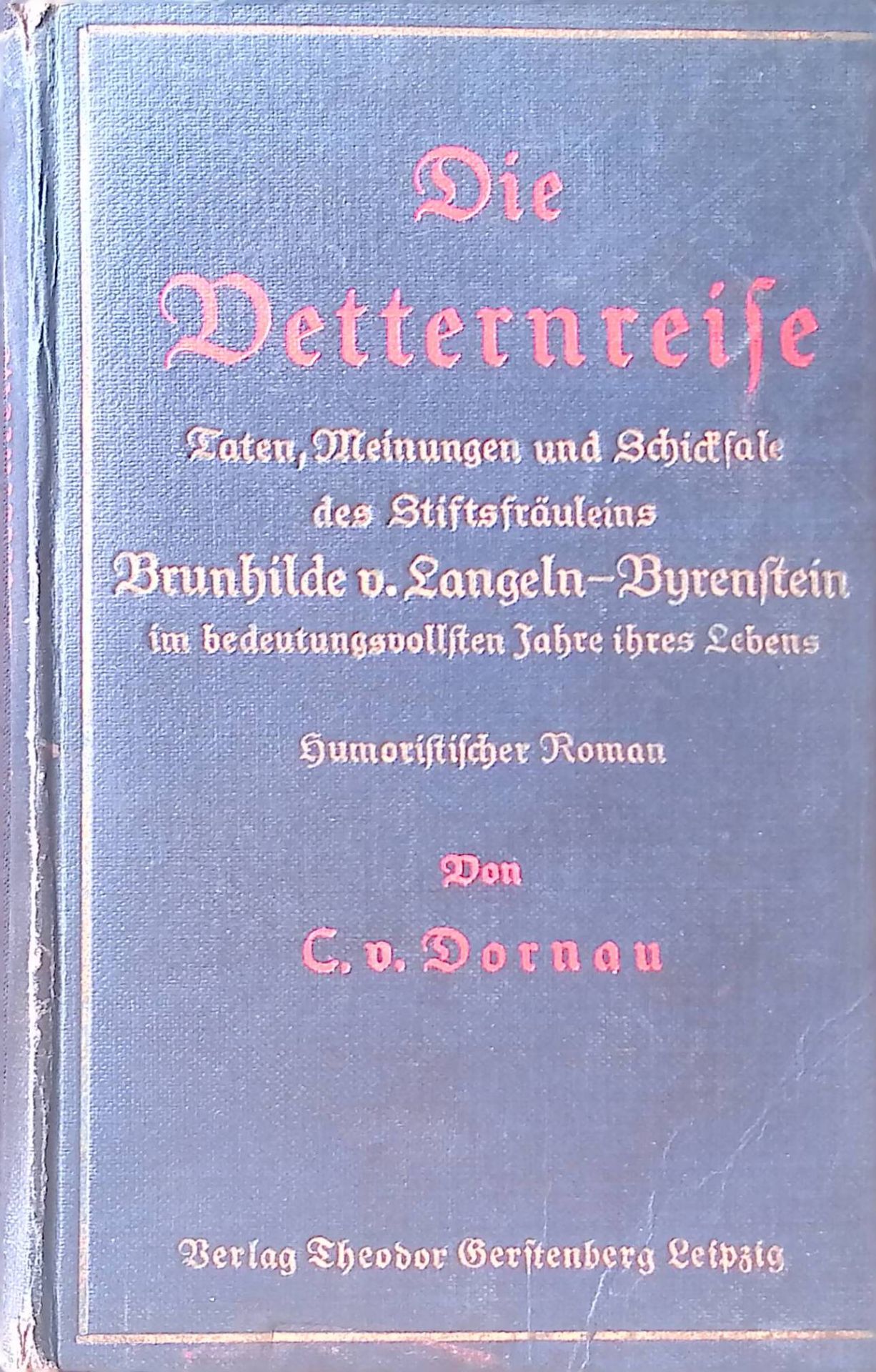 Die Vetternreise. Taten, Meinungen und Schicksale des Stiftfräuleins Brunhilde v. Langeln-Byrenstein im bedeutungsvollsten Jahre ihres Lebens. Humorist. Roman