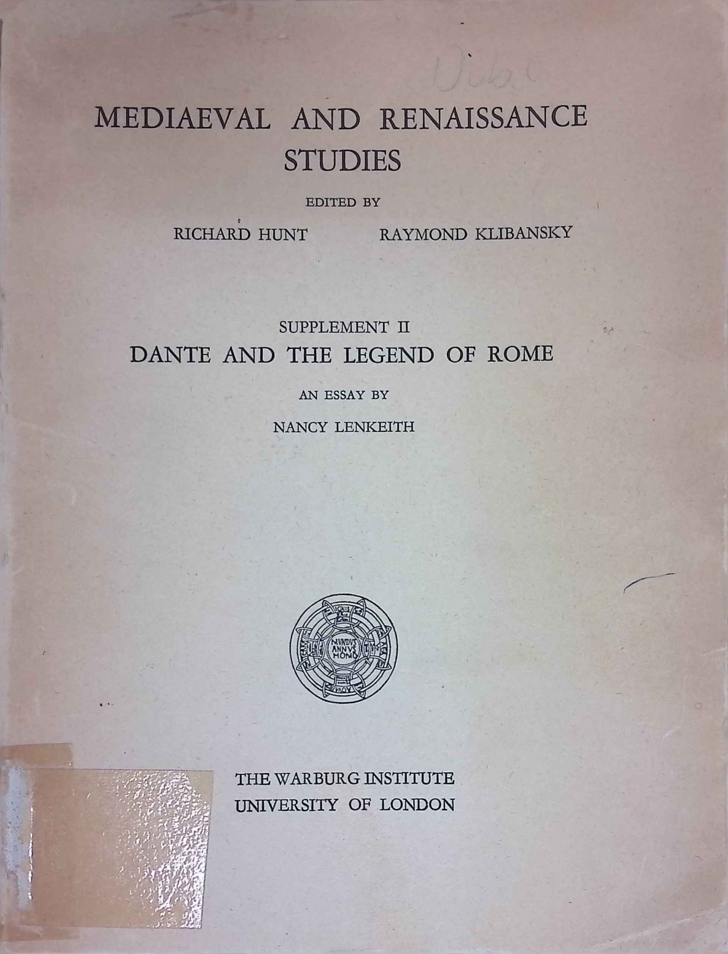 Supplement II Dante and the Legend of Rome