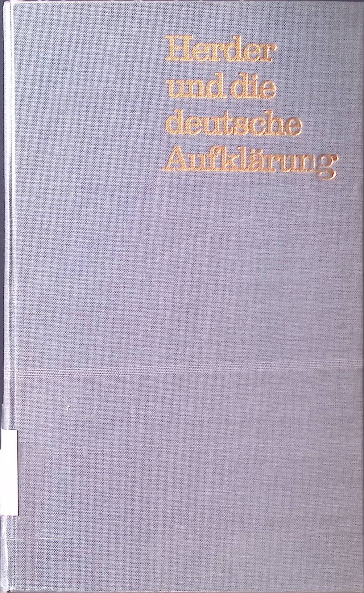 Herder und die deutsche Aufklärung