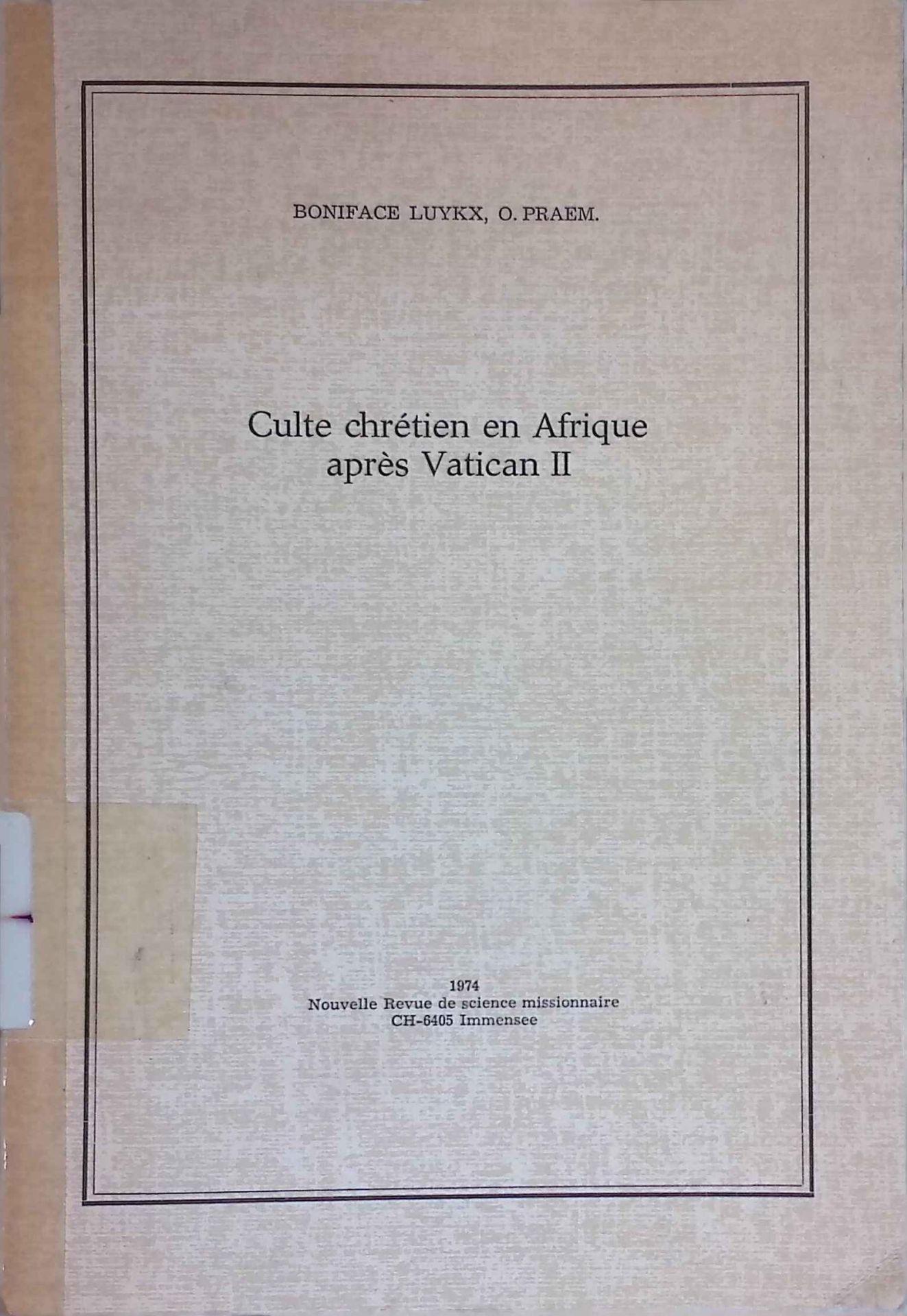 Culte chretien en Afrique apres Vatican II