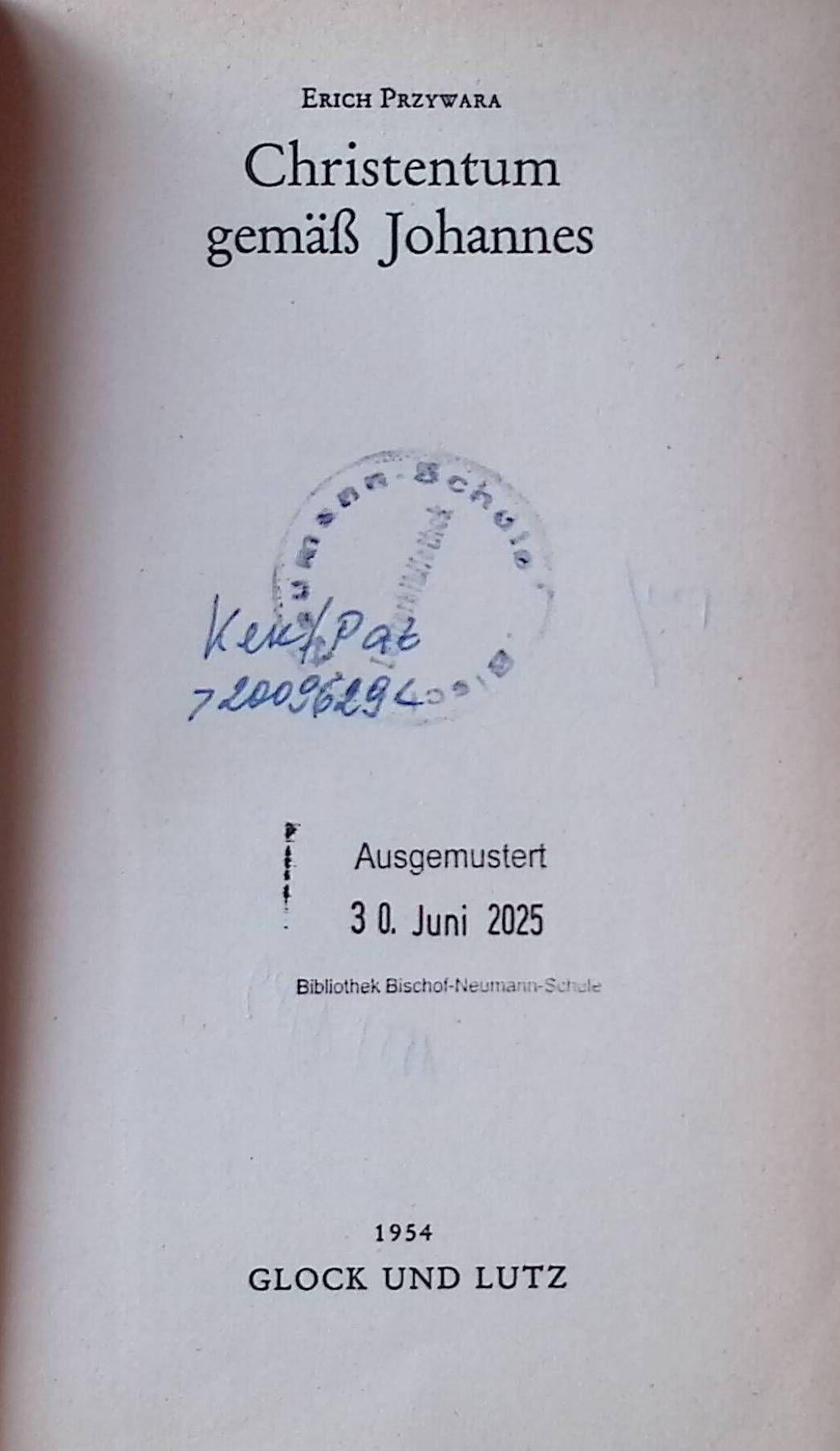 Christentum gemäß Johannes