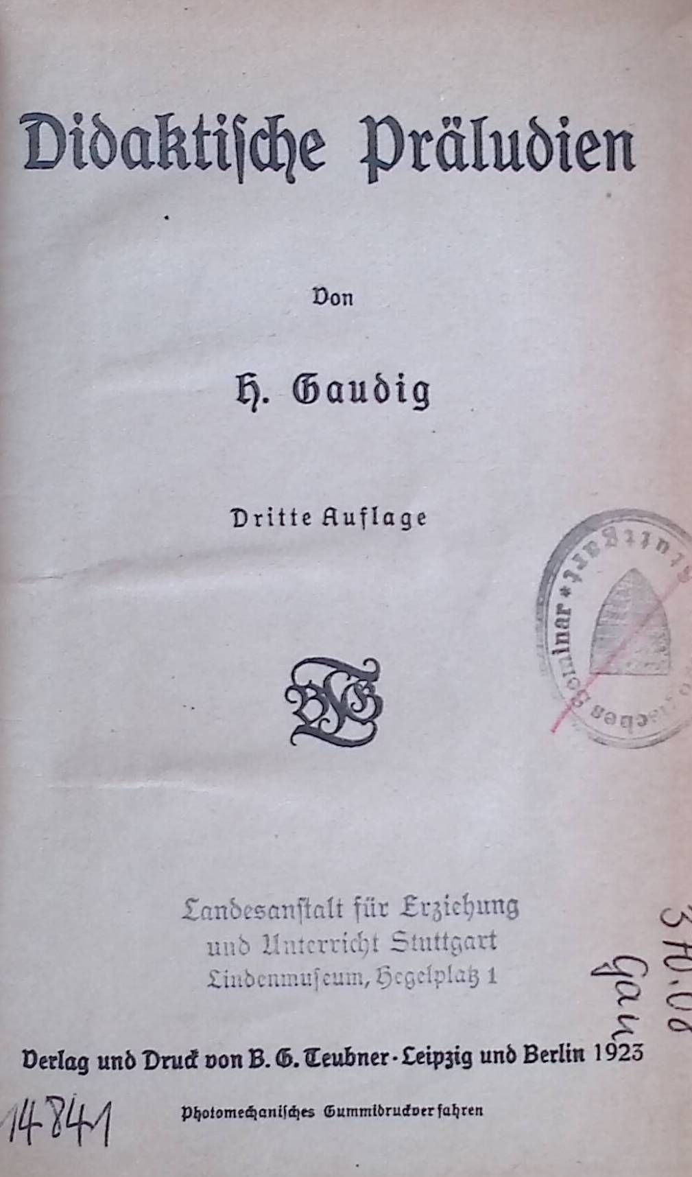 Didaktische Präludien