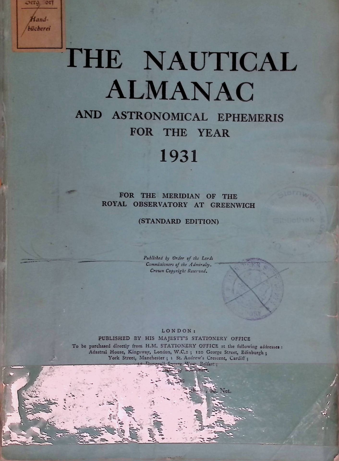 The Nautical Almanac and Astronomical Ephemeris for the Year 1931