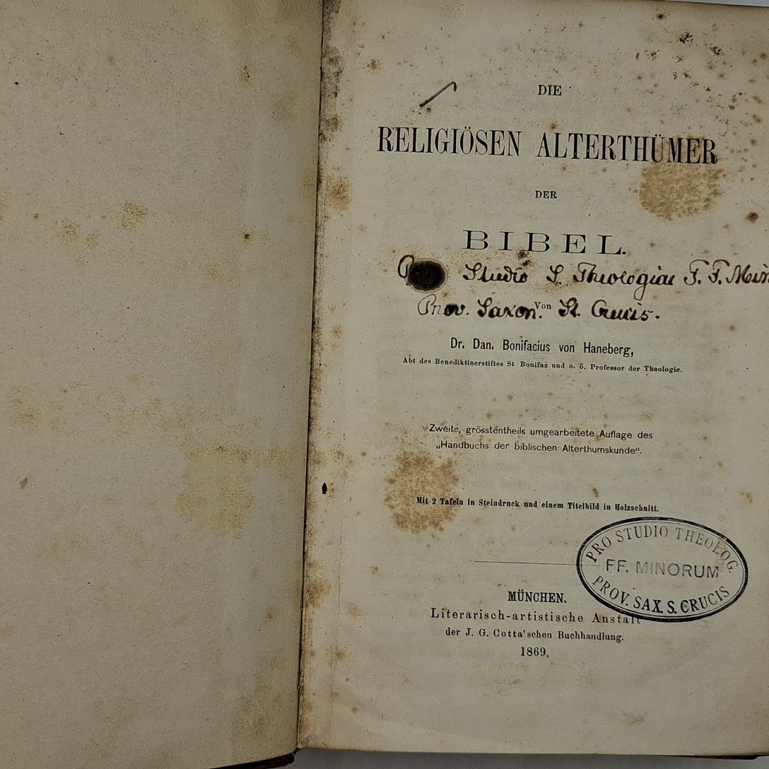 Die religiösen Alterthümer der Bibel