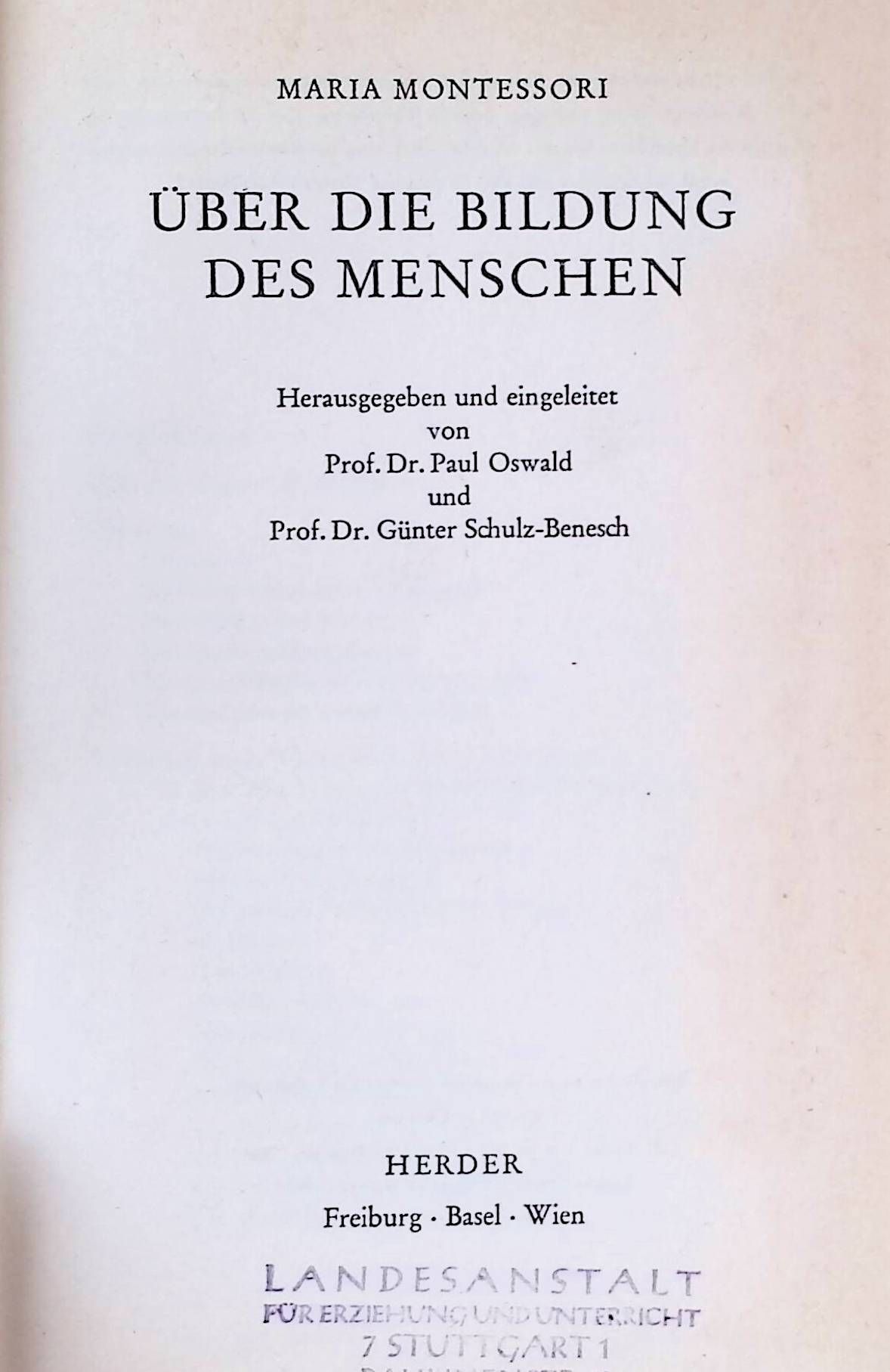 Über die Bildung des Menschen