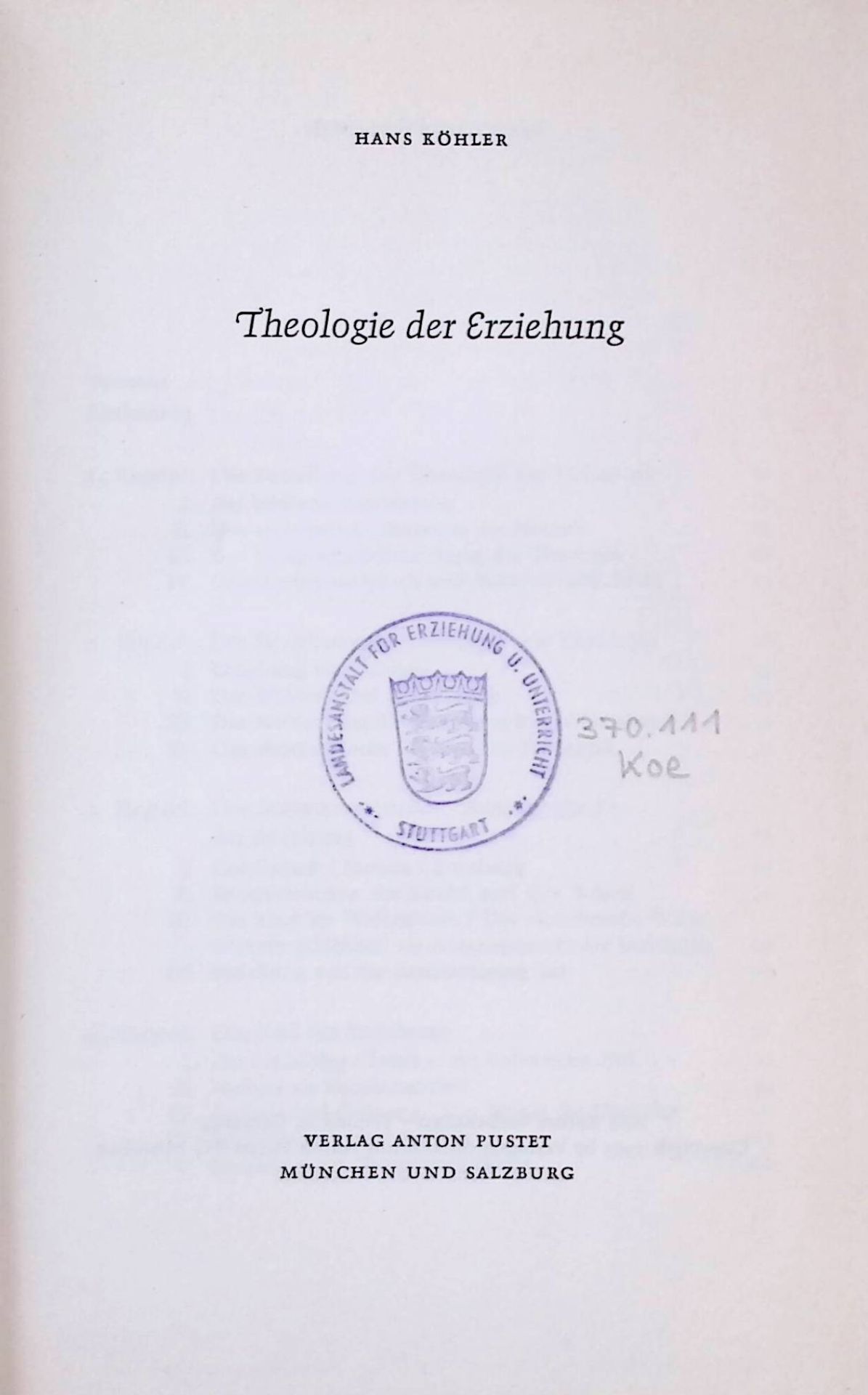 Theologie der Erziehung