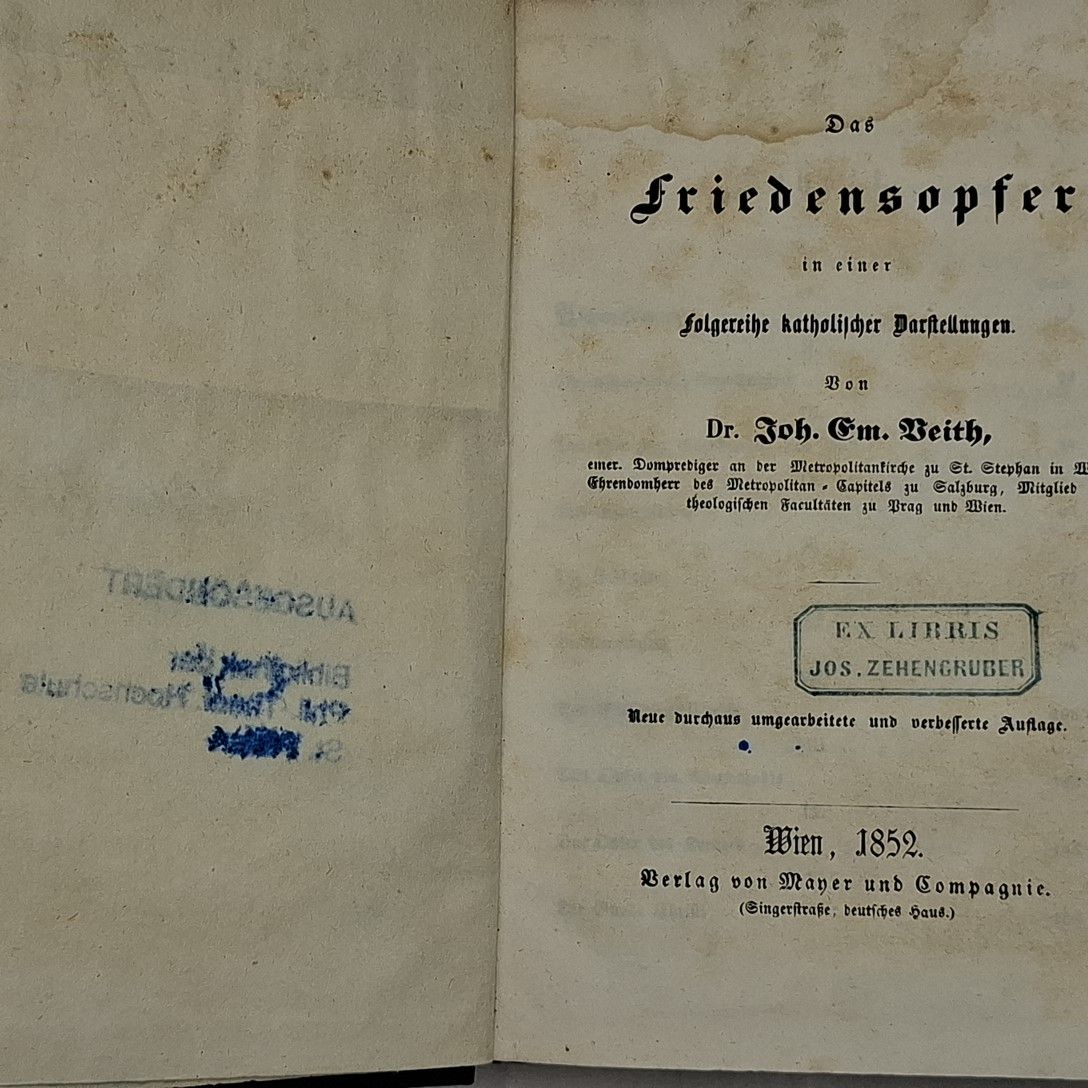 Das Friedensopfer in einer Folgereihe katholischer Darstellungen