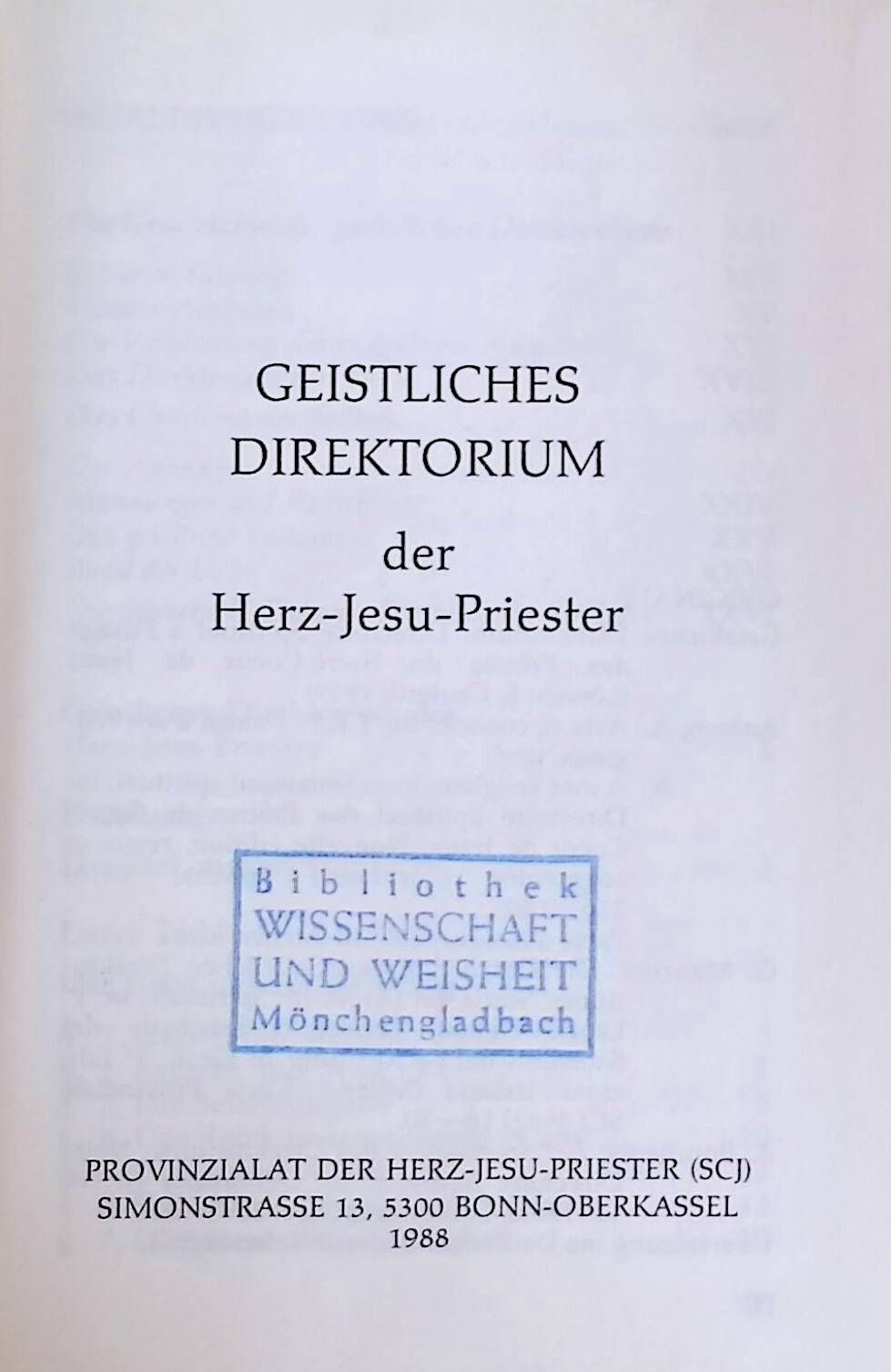 Geistliches Direktorium der Herz-Jesu-Priester