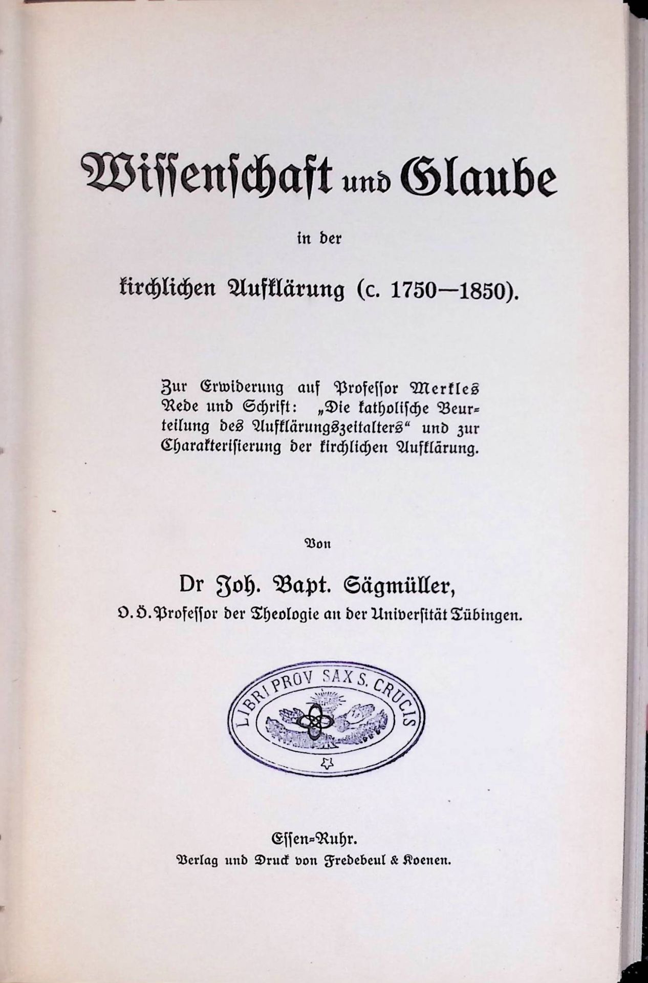 Wissenschaft und Glaube : in der kirchlichen Aufklärung (c. 1750-1850)