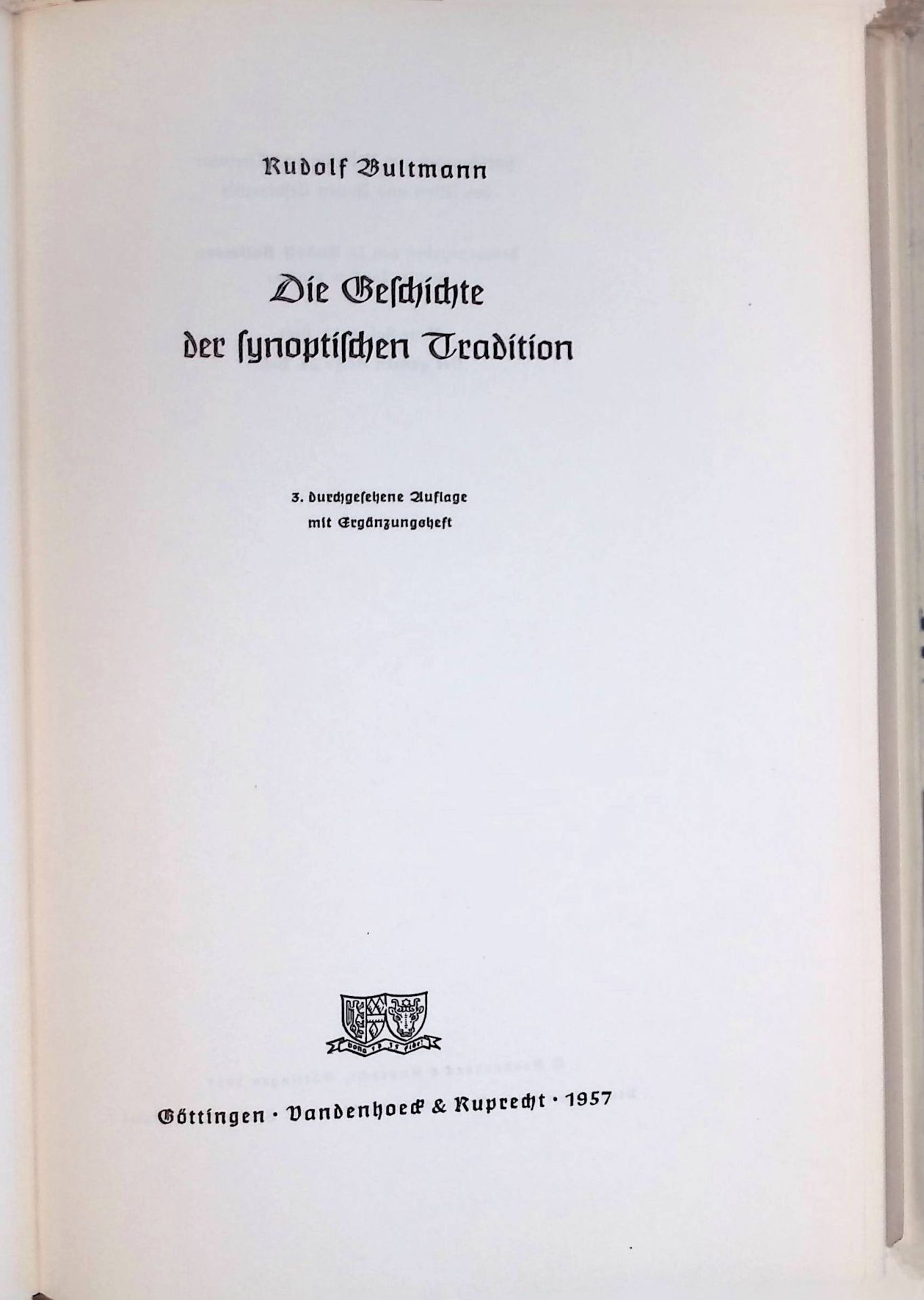 Die Geschichte der synoptischen Tradition